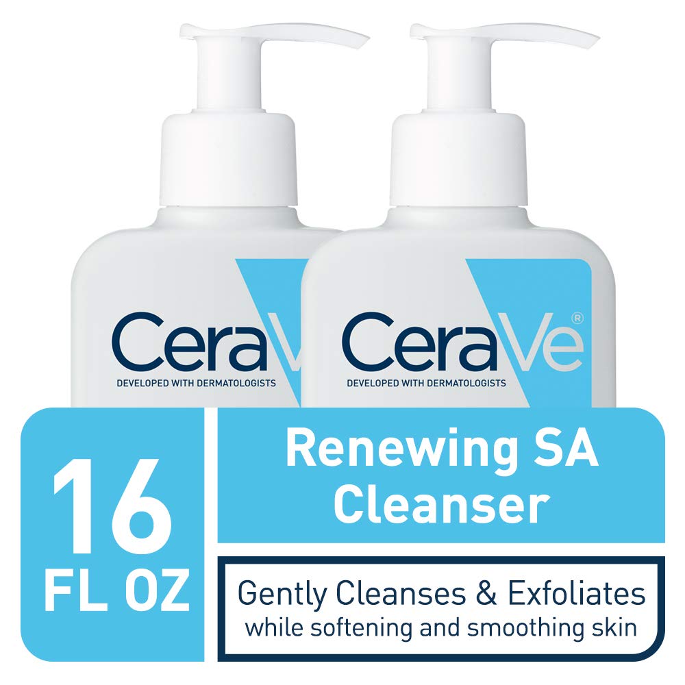 Cerave Salicylic Acid Cleanser | 8 Ounce, Pack Of 2 | Renewing Exfoliating Face Wash With Vitamin D For Rough And Bumpy Skin | F