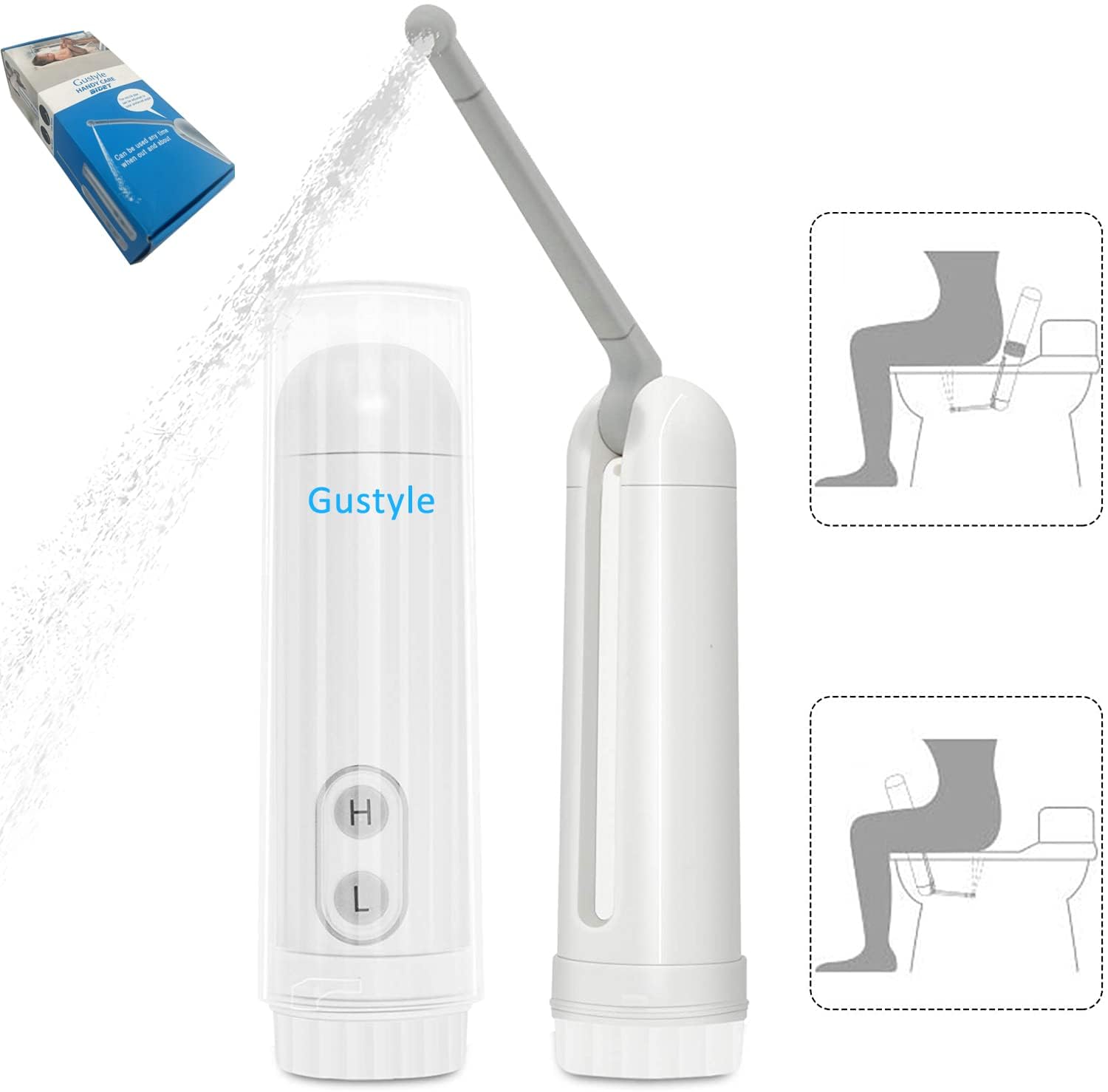 2Nd Generation] Portable Travel Bidet By Gustyle, Ipx6 Waterproof Electric Bidet Sprayer With Automatic Decompression Film And N