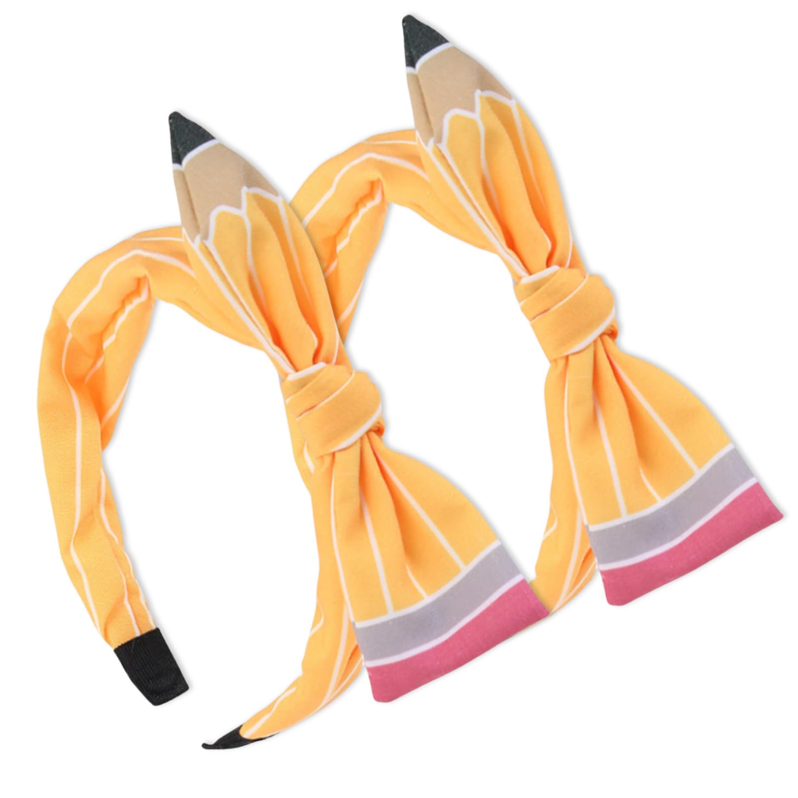 Back to School Pencil Headband Yellow Teacher Headbands for Women First Day of School Student Outfits Hair Bows Hair Bow Band Cu