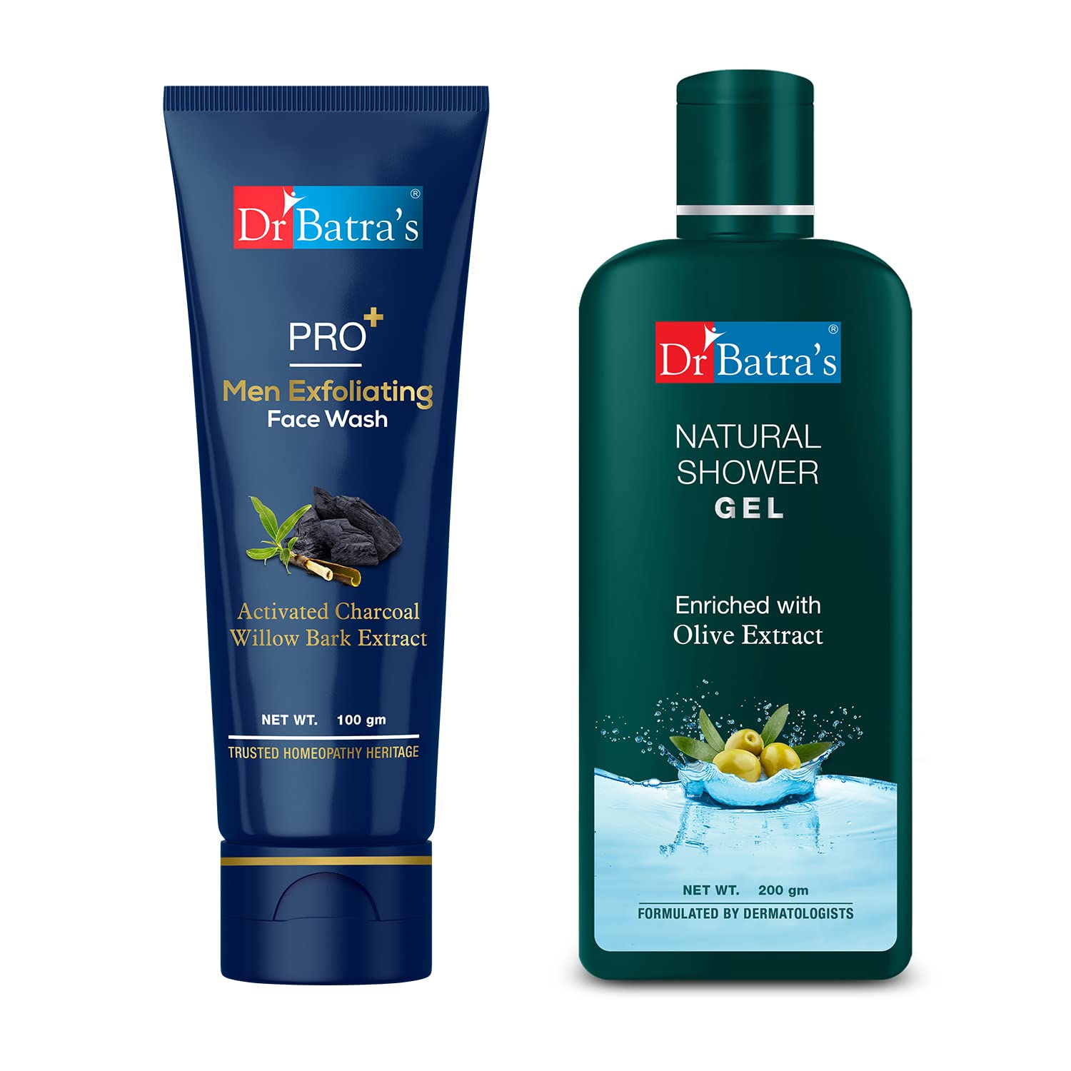 Dr BatraS Pro+Men Exfoliating Face Wash 100 Gm & Dr BatraS Natural Shower Gel 200 Ml Combo Pack
