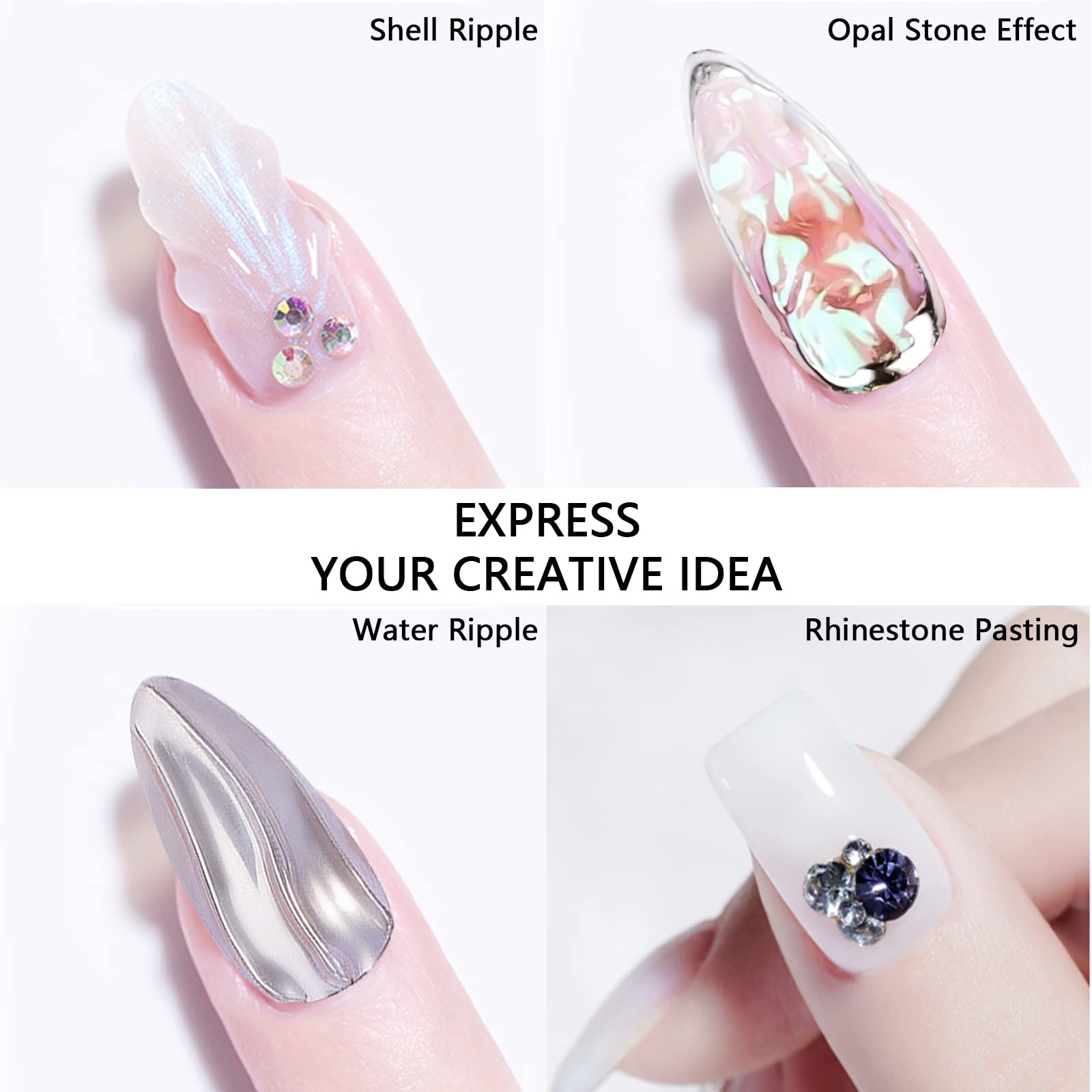 Builder Gel Lofuanna 2PCS LED/UV Clear Gel Builder For Nails Self-Leveling Formula Builder Gel with Nail Art Brush Nail File for