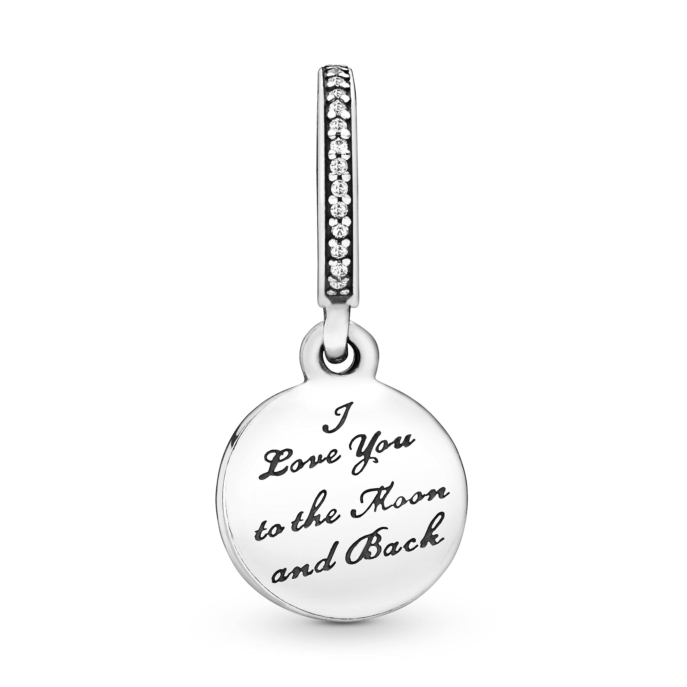 PANDORA Jewelry Moon and Night Sky Cubic Zirconia Dangle Charm in Sterling Silver, No Box