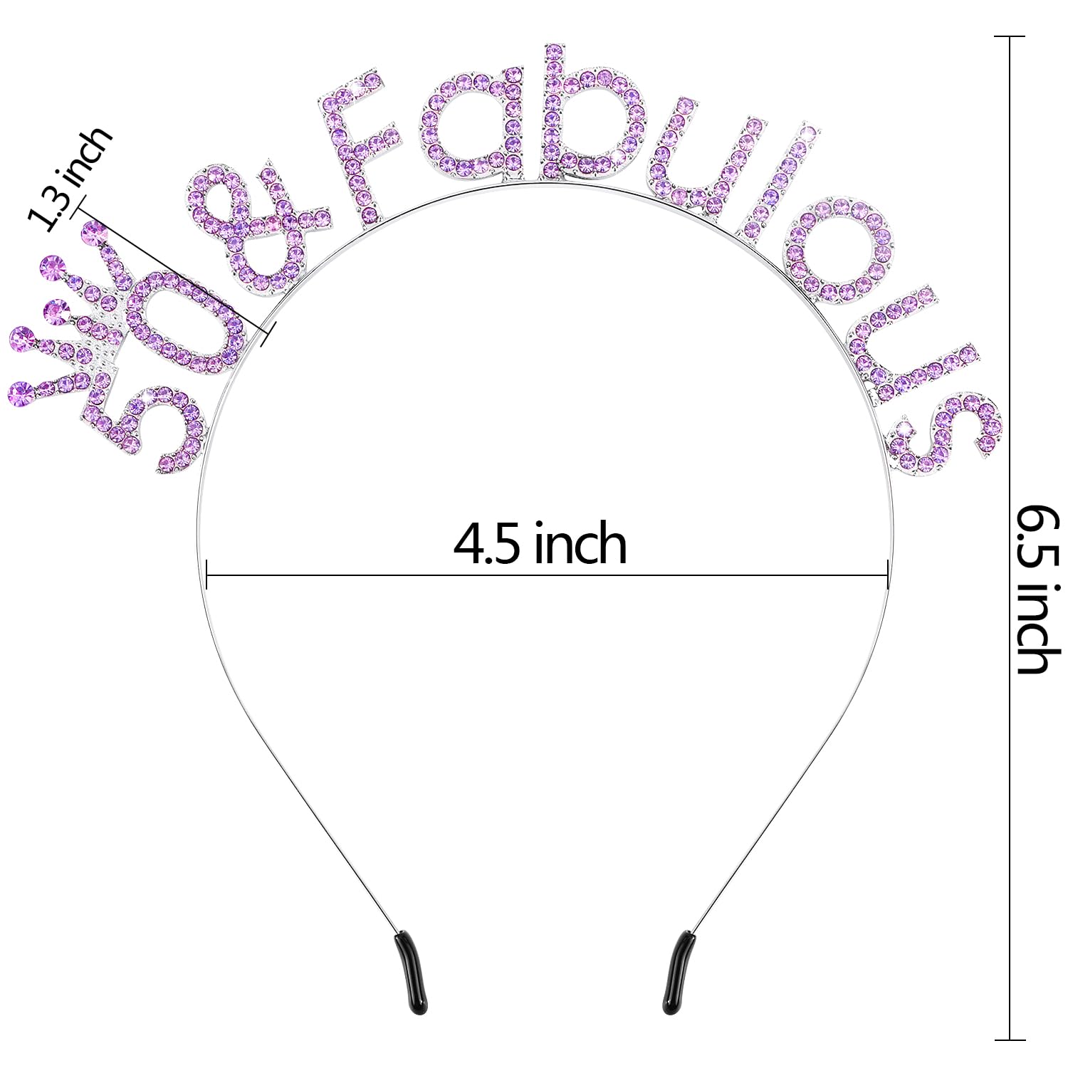Atoden 50th Birthday Decorations for Women - Purple Head Band Hairband, Fabulous Gifts for Her
