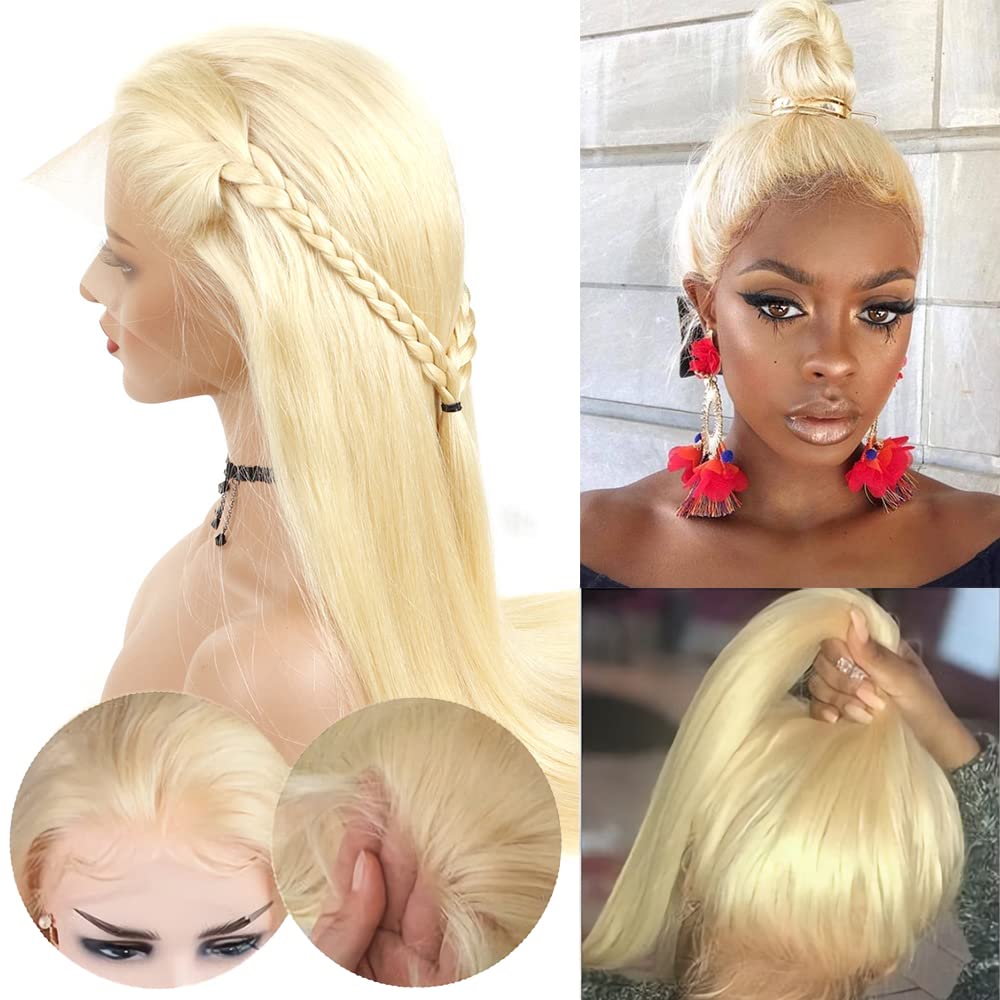 Mydiva 613 Blonde Lace Front Wig Human Hair Pre Plucked Brazilian Straight 13x4 Lace Front Wig For Black Women 613 Human Hair Wi