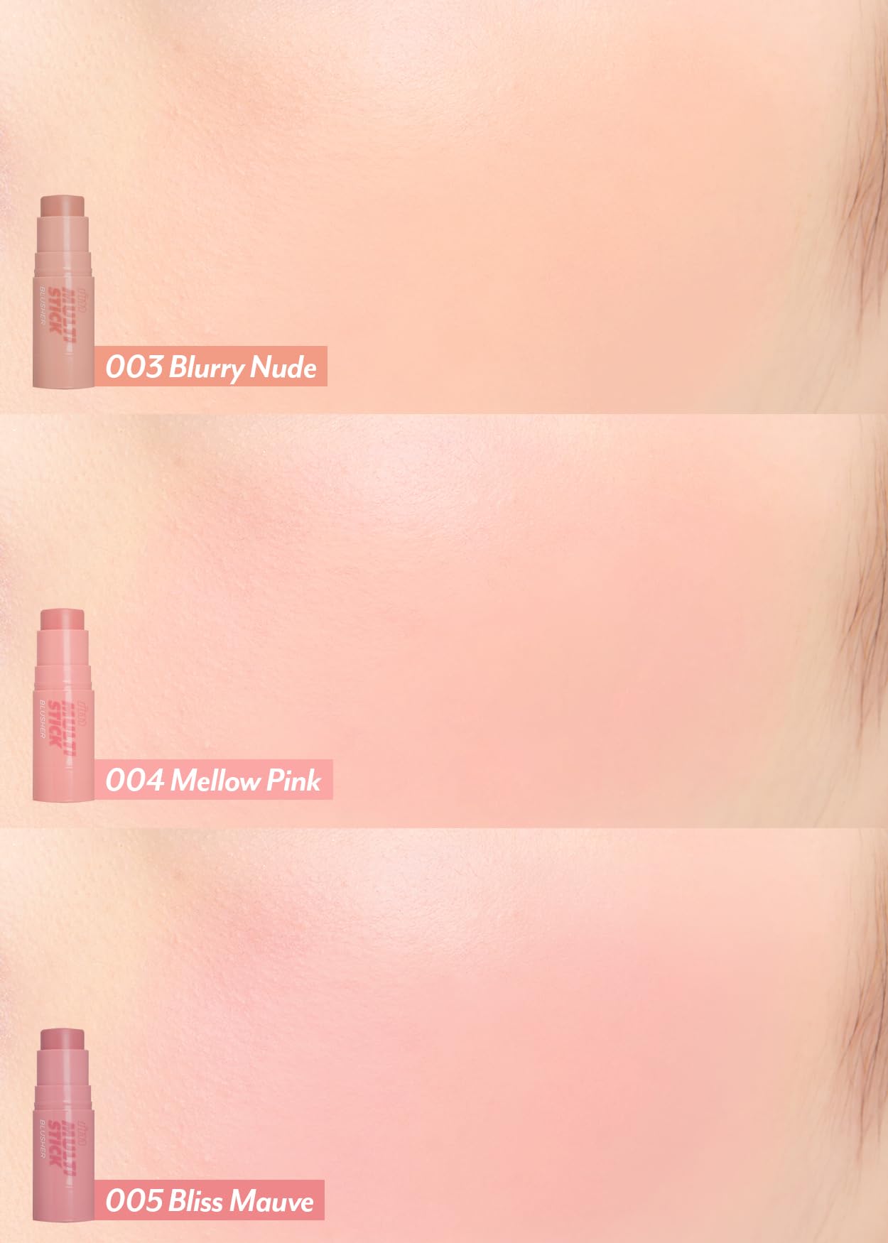 I'M MEME Blusher - I'm Multi Stick 001 Rose | Easy Blendable Cream Blush for Natural Look, Multi Blush Stick for Cheek Tint, Fac