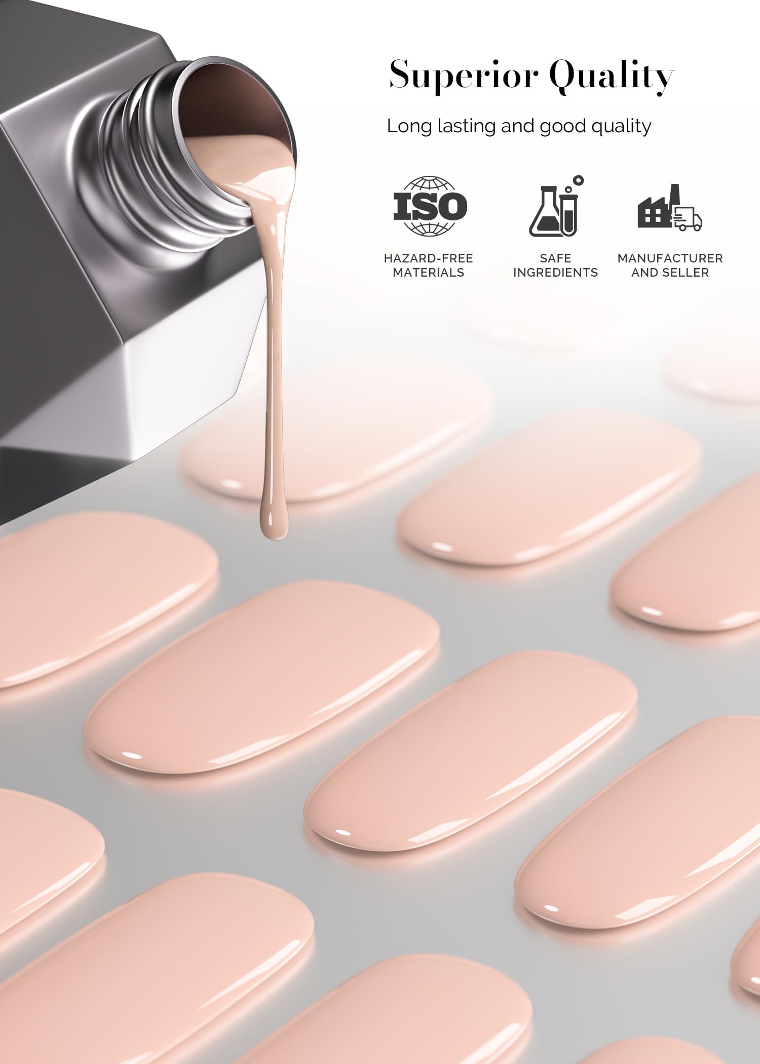 Melodysusie Semi Cured Gel Nail Strips, Creamy Pink - Works With Any Nail Lamps, Salon-Quality, Long Lasting, Easy To Apply - In