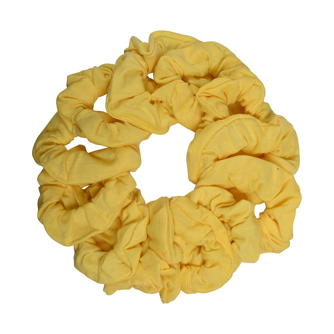 12 Pack Solid Hair Ties Scrunchies (Pale Yellow)