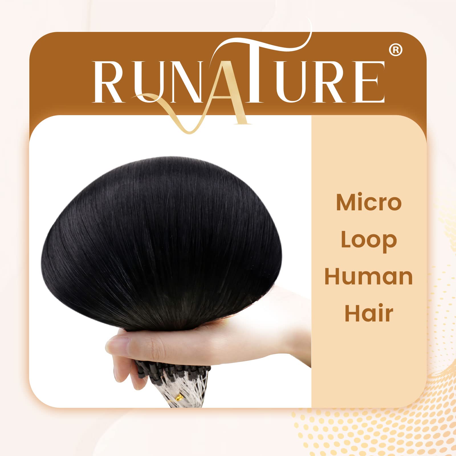 Runature Micro Link Hair Extensions Human Hair Jet Black Micro Bead Hair Extensions Human Hair Black Microbead Hair Extensions 1
