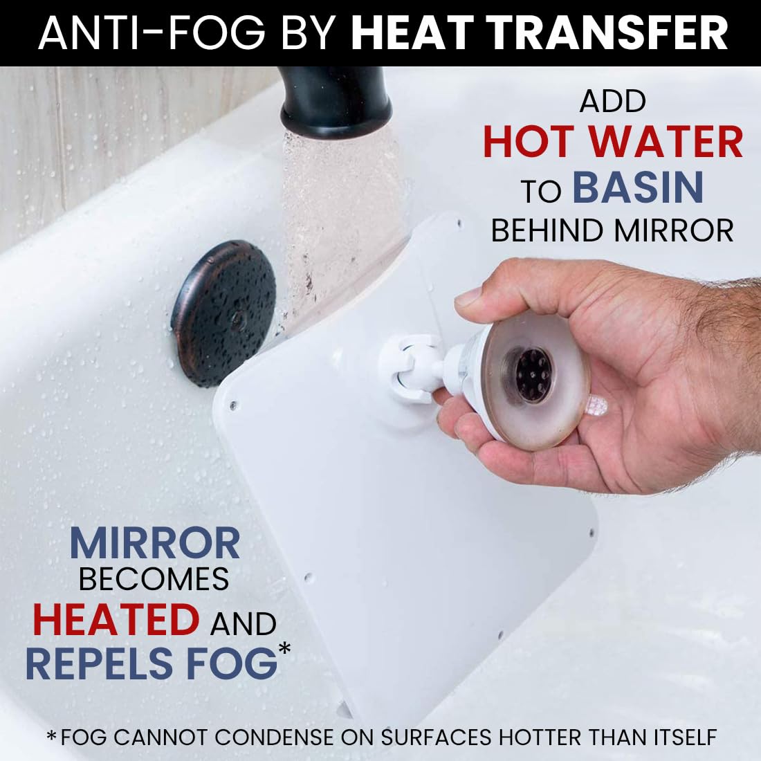 Mirrorvana Shower Shaving Mirror With Dual Anti Fog - Fogless Shatterproof Surface With Razor Holder And Strong 360 Suction Cup