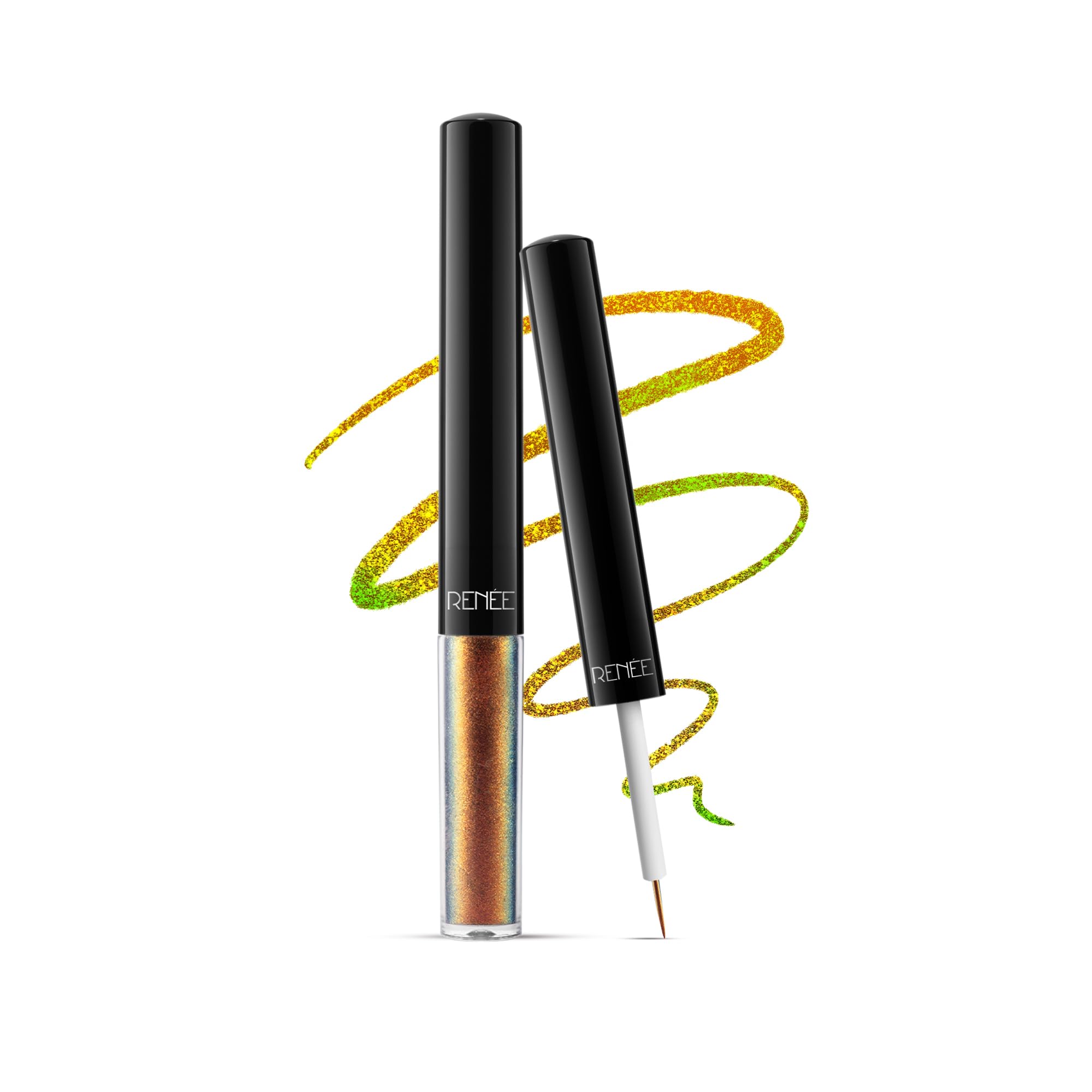 Renee Holographic Liquid Eyeliner  Kingfisher, SmudgeProof & LongLasting, Easy Glide & QuickDrying Formula With Monochrome E