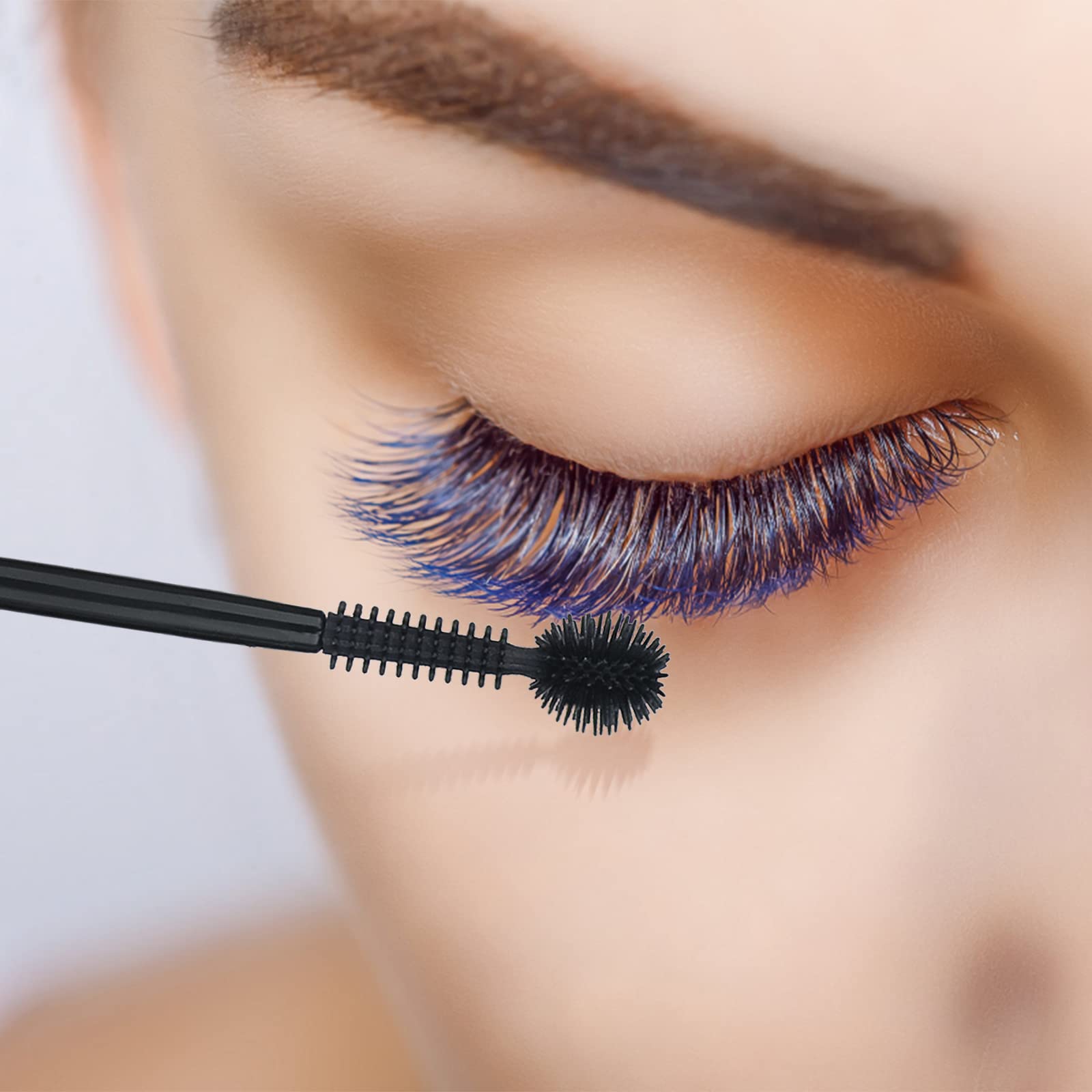 100Pcs Disposable Silicone Eyelash Mascara Wands Brushes, Cosmetic Eyelash Extension Applicators, Professional Makeup Tool Set (