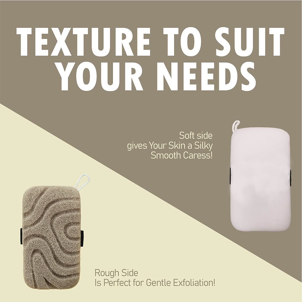 Myhomebody Luxury Mens Loofah Body Exfoliator, Loofah Sponge, Bath Sponge, Beauty Sponge Loofah For Women, 2 Sides, Dual Texture