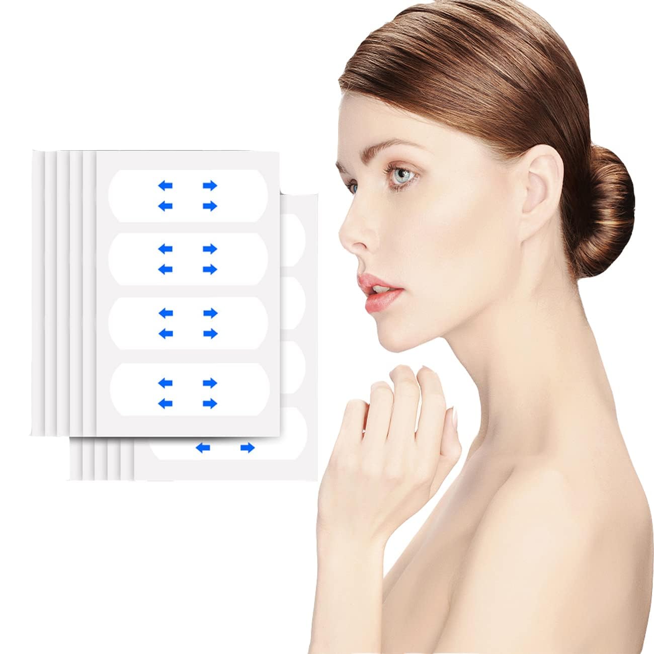 Alngfuik Face Lift Tape, Instant Face Lifting Tape Ultra-Thin Waterproof & High Elasticity, Makeup Tool To Hide Face Wrinkles Li