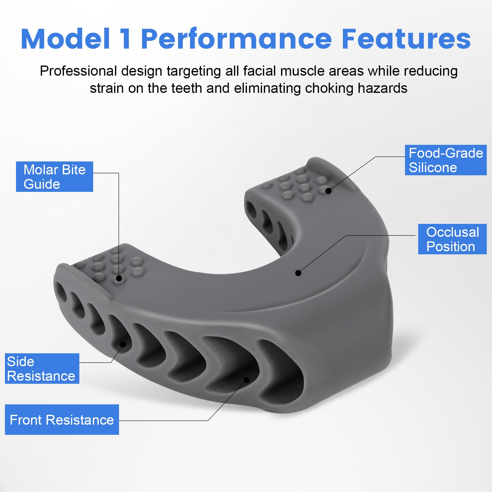 Teawoo 9Pcs Jaw Exerciser For Men & Women, 2 Model Set With 3 Resistance Levels Silicone Jaw Toner For Beginner, Intermediate &