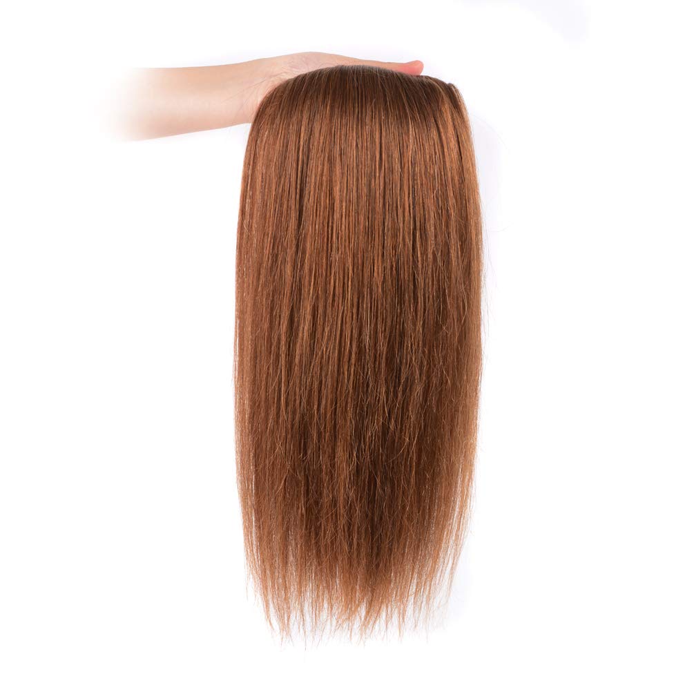 12'' Clip In Hair Extensions Remy Human Hair For Women - Silky Straight Human Hair Clip On Extensions Medium Auburn 50Grams 4Pie