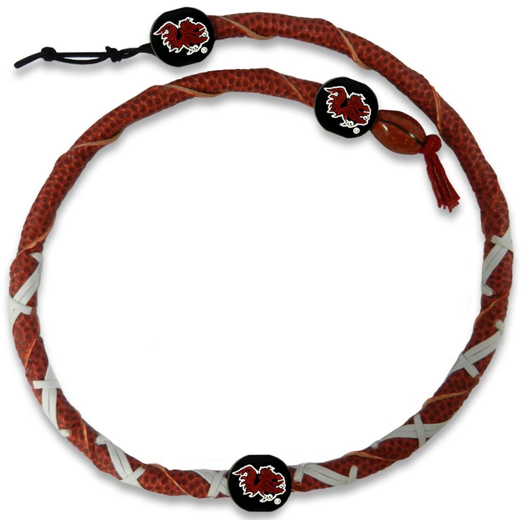 NCAA South Carolina Fighting Gamecocks Classic Spiral Football Necklace