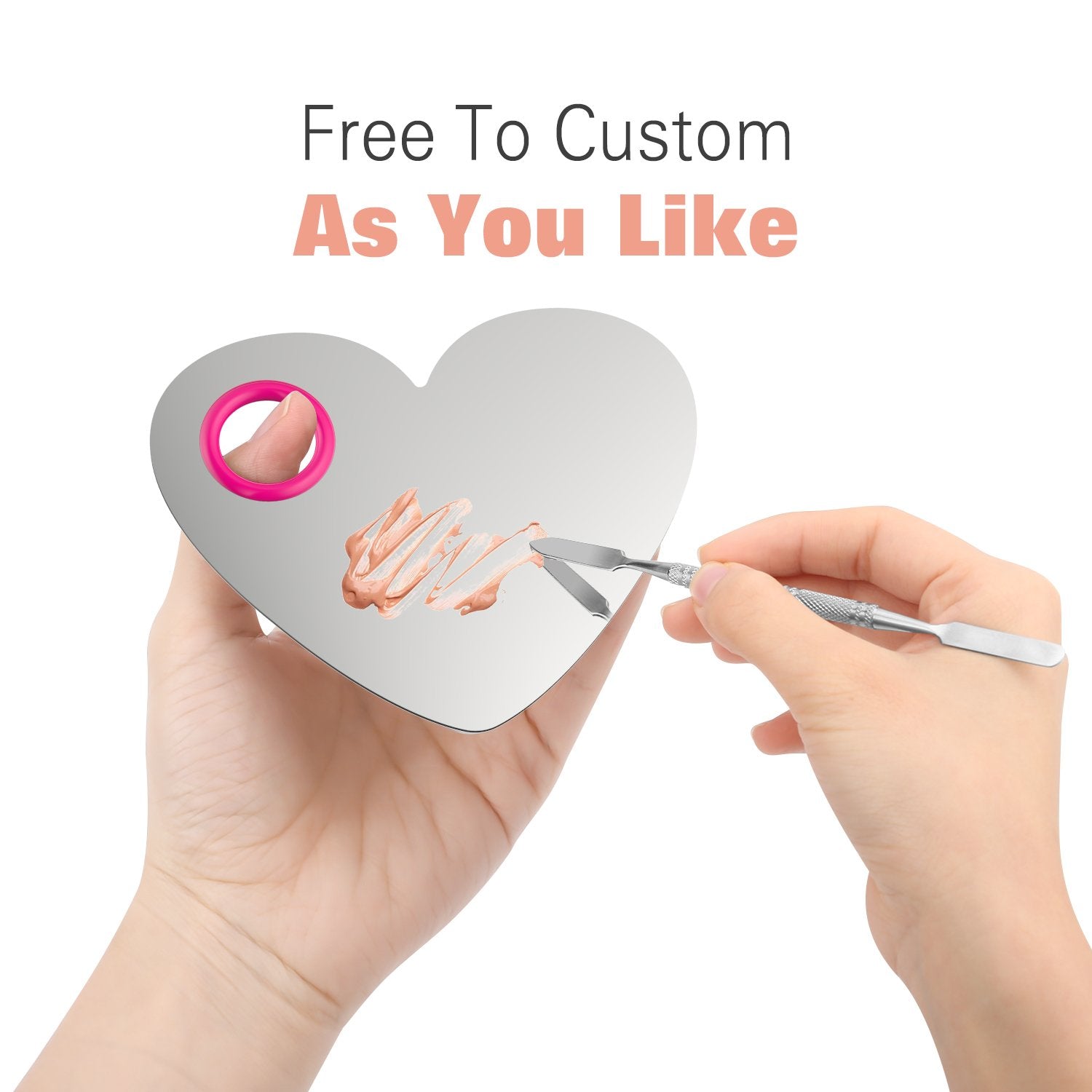 Luxspire Makeup Mixing Palette, Stainless Steel Cosmetics Makeup Palette Foundation Cream Mixing Blending Artist Tool Makeup Too