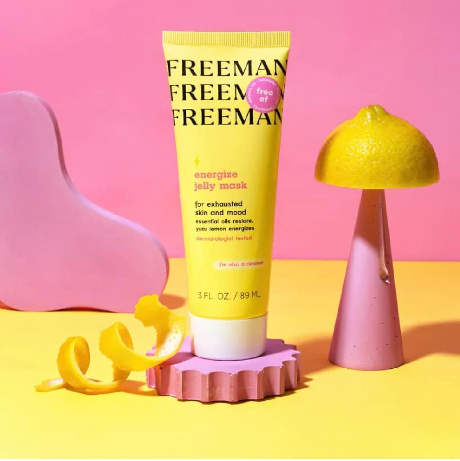 Freeman Yuzu Lemon Energize Jelly Mask for Unisex - 3 oz Mask