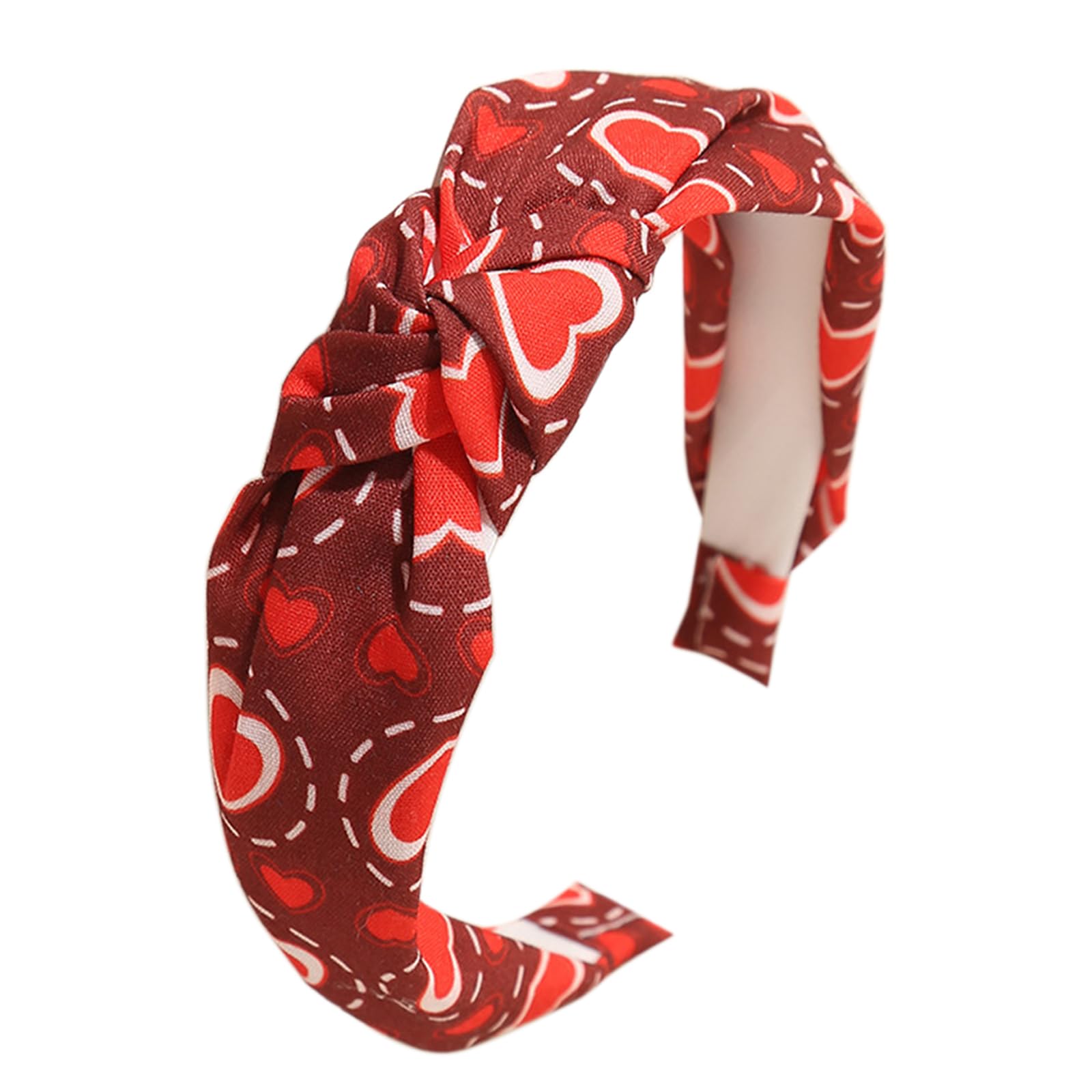 Valetines Day Headbands Red Heart Hair Bands for Women Red Knotted Headband for Girls Love Heart Hair Twist Widened Headwear Ann