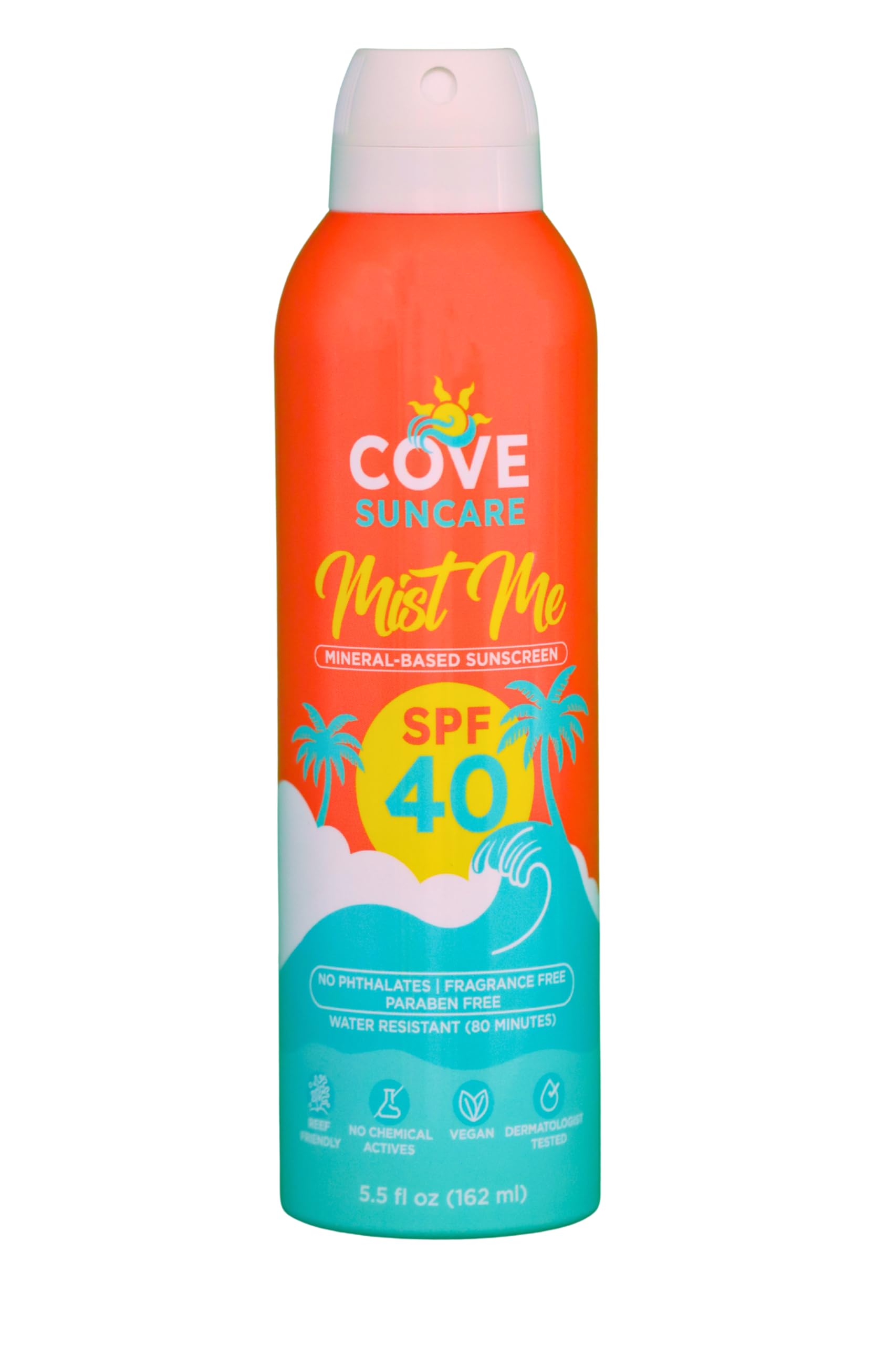 Mist Me SPF 40 Mineral Sunscreen Spray, 5.5 fl oz  Lightweight, NonSticky Zinc Oxide Sunscreen, Skin Sun Protection, ReefFrie