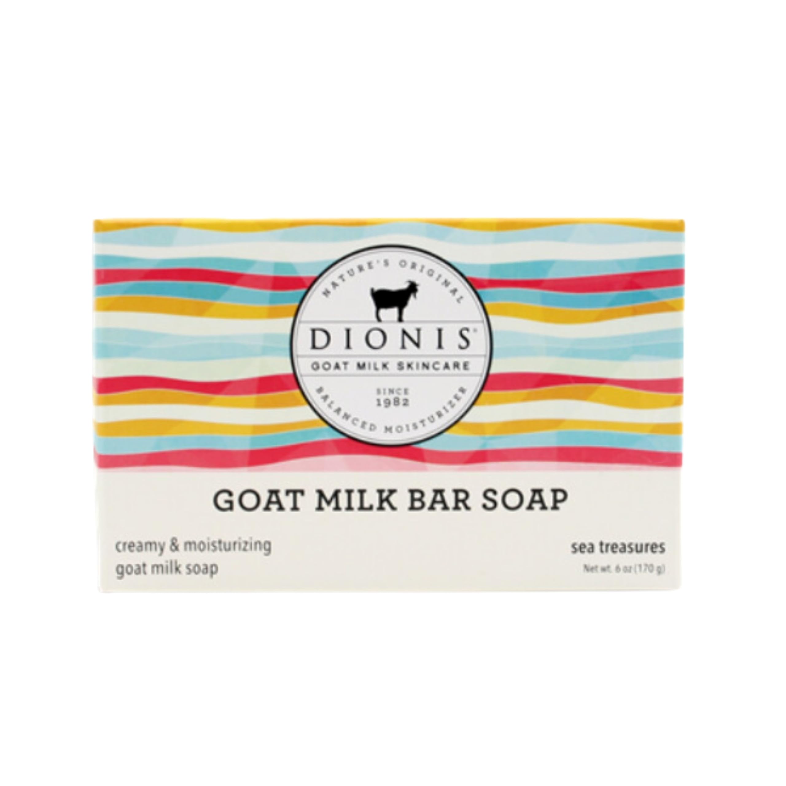 Dionis Goat Milk Skincare 6oz Sea Treasures Scented Hand & Body Bar Soap - Moisturize, Restore, For All Skin Types, Non Greasy, 