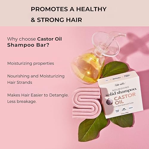 Kitsch Castor Oil Shampoo Bars For Hair Growth  Made In Usa  Holiday Gift  Hydrating & Moisturizing Bar Shampoo For Dull & Dry H