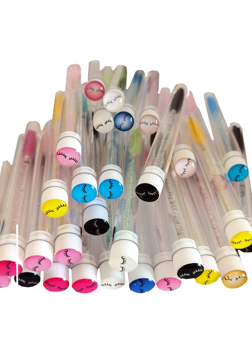 20 Pcs Disposable Lash Mascara Brushes Diamond Eyelash Makeup Brush Mascara Wand in Sanitary Tube Lash Supplies(Mix)