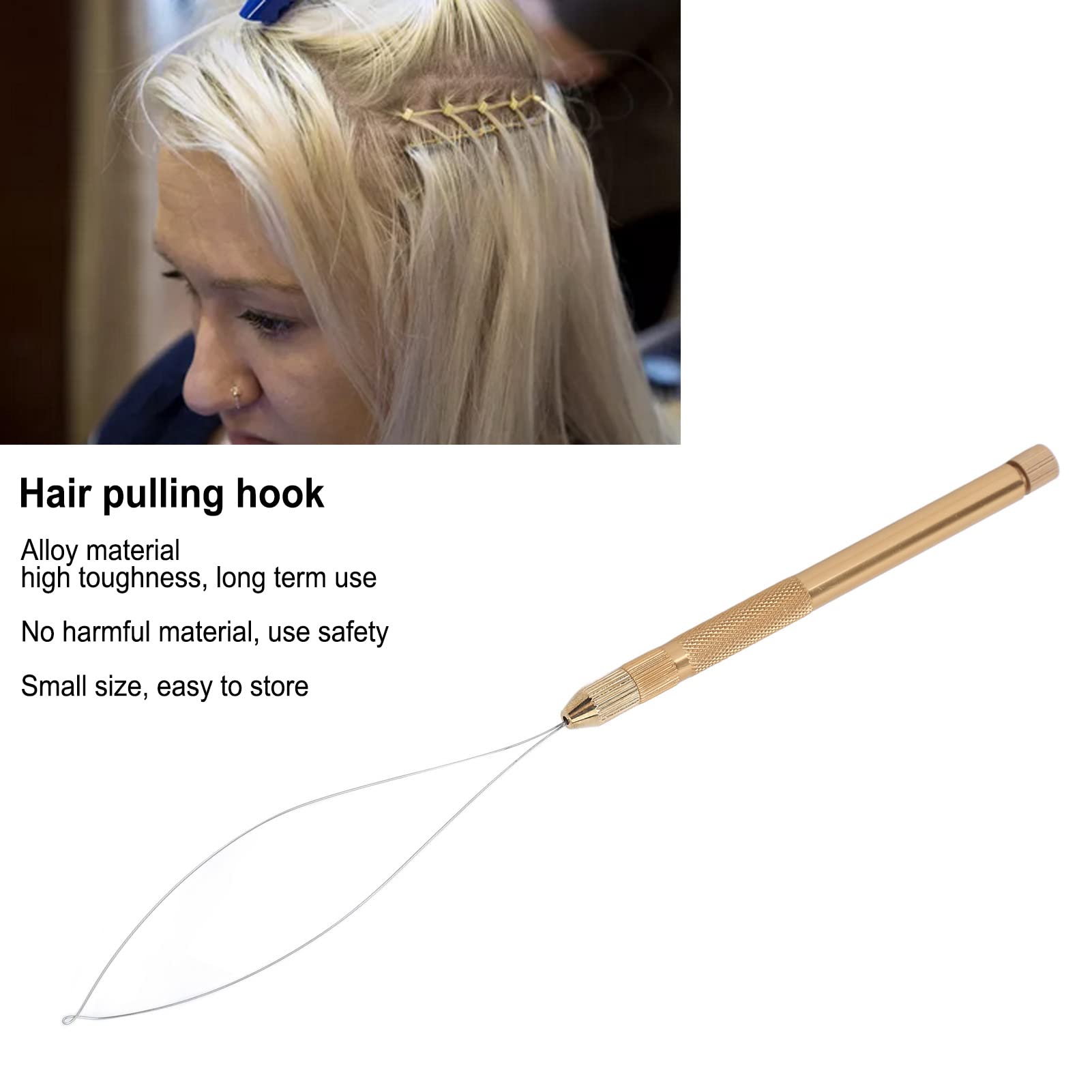 Hair Extension Loop Needle For Hair Extensions, Hair Extension Welding Needle Threader Pull Hook Tool And Beading Jig Tool, For