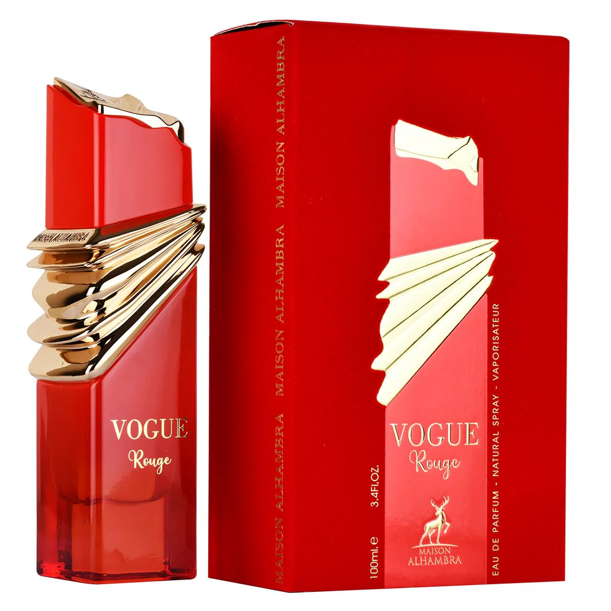 Maison Alhambra Vogue Rouge for Women Eau de Parfum Spray, 3.4 Ounce / 100 ml