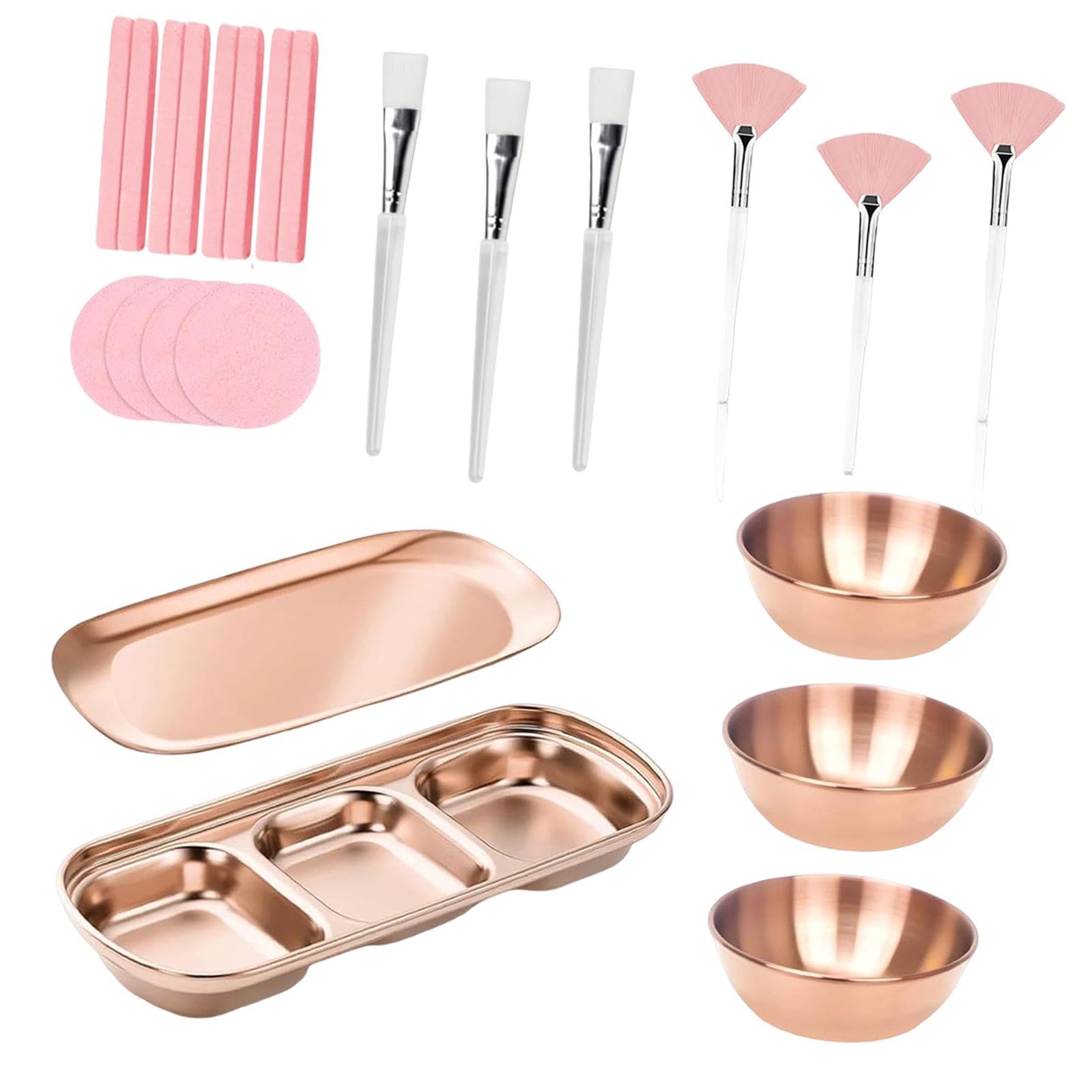 Heavenglow 23Pcs Esthetician Supplies Cosmetic Applicators Facial Bowls And Brushes Set Rose Gold|Health & Beauty|Makeup|Makeup 