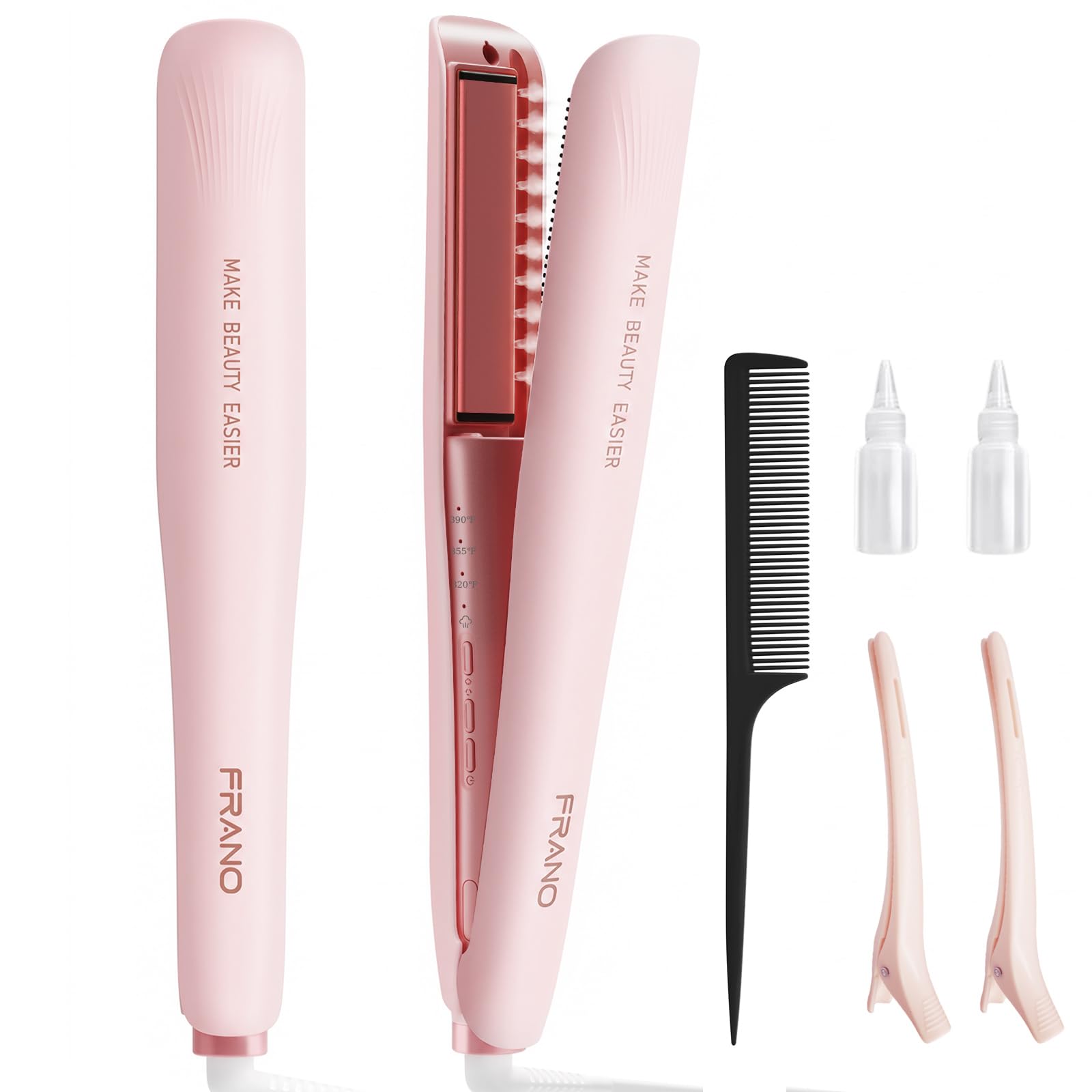 Steam Hair Straightener, 1.26Ceramic Plates, 3 Temp Settings with Tank
