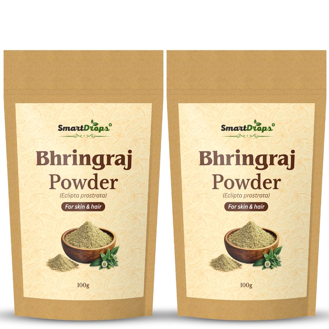 Bhringraj Plant Leaf Powder For Hair Bath Blends Skin Mask Preparation And Weekly Grooming Care Routine Use | 100G (Pack2)