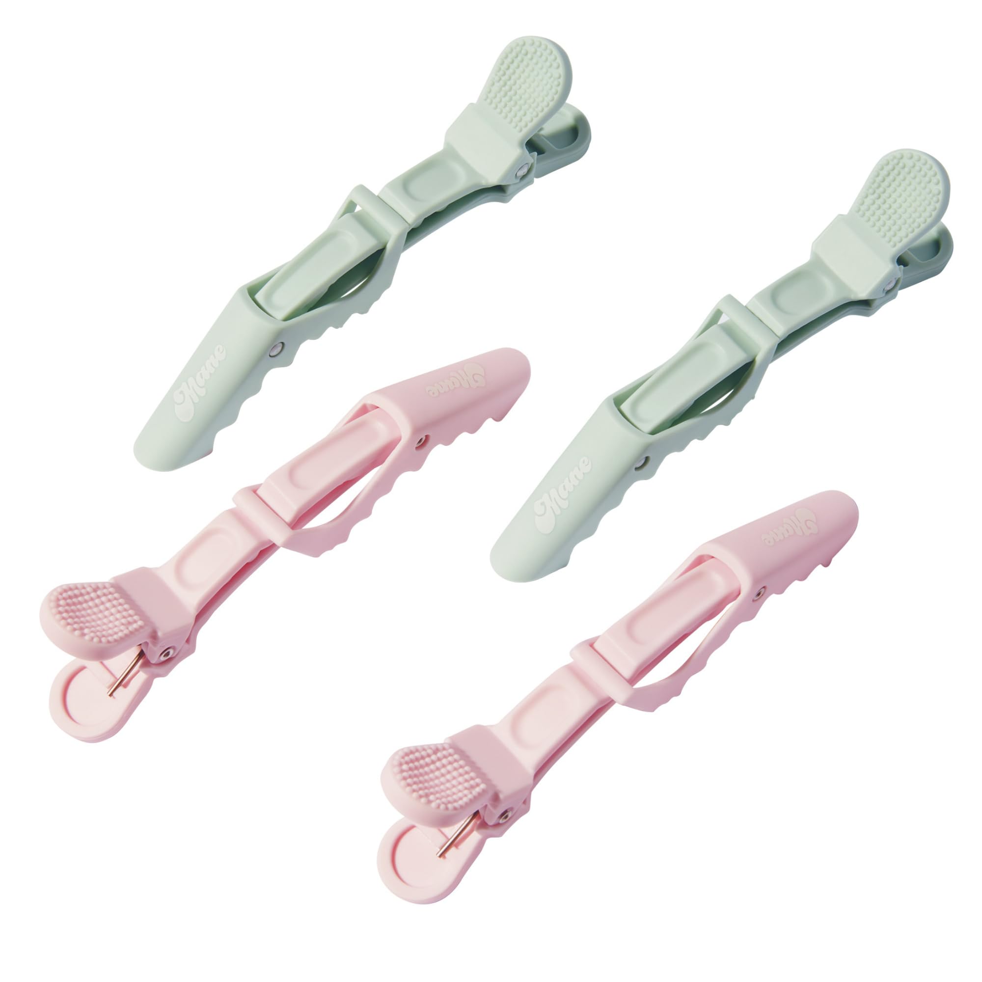Mane All Grip No Slip Hair Sectioning Clips - Alligator Hair Clips for Styling, Blow-Drying, Curling & Flat-Ironing (4 Count)