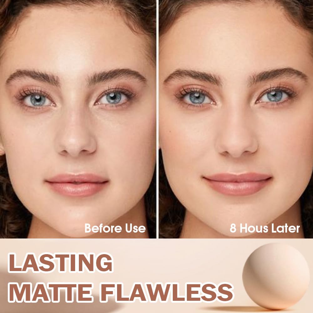Kaely Oil Control Matte Perfection Face Pressed Powder, Matte Smooth Flawless Setting Powder Makeup, Polvo Compacto De Maquillaj
