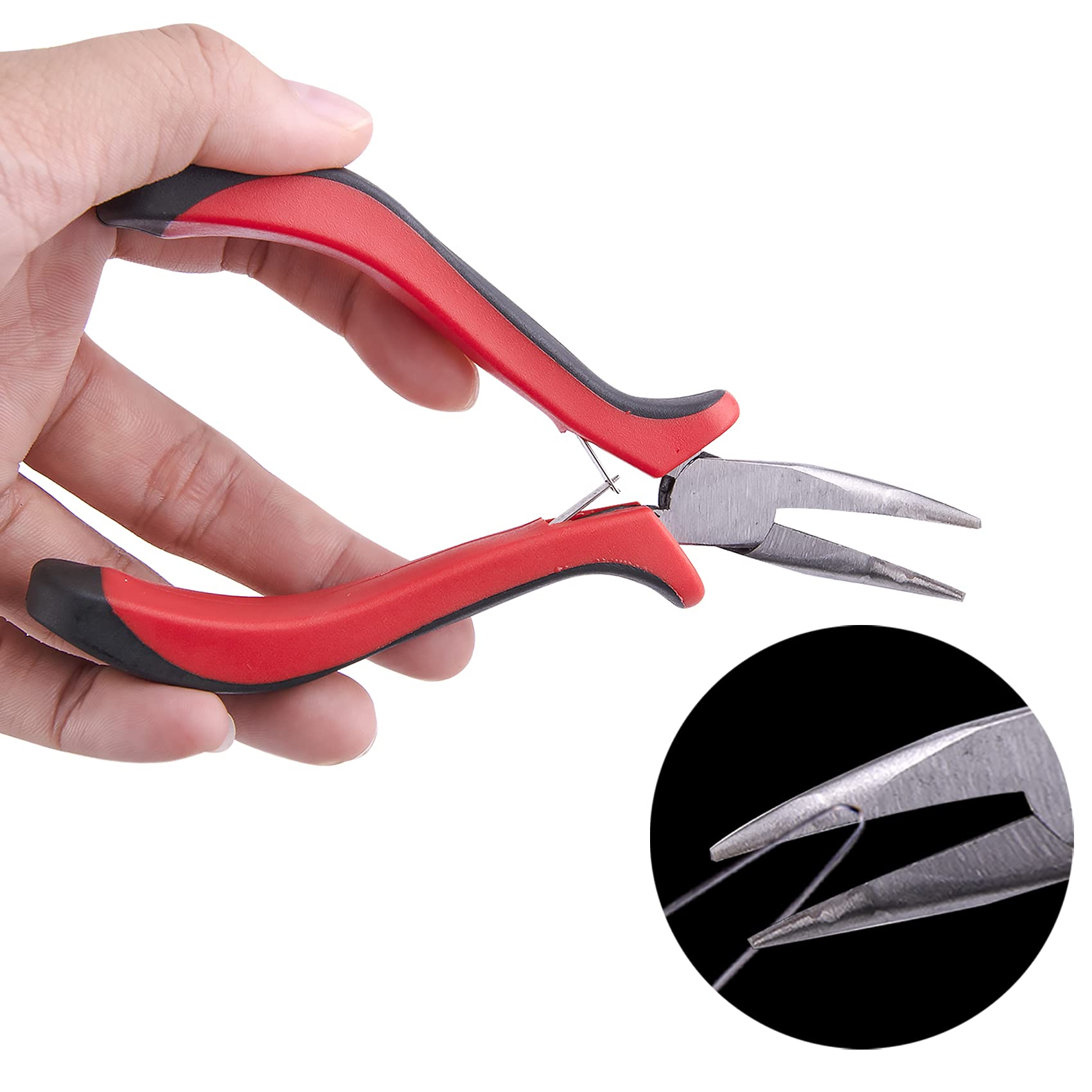 Duufin Hair Extensions Kit 500 Pcs Black Micro Ring Beads 1 Hair Extension Plier 2 Hook Needle Pulling Loop 4 Plastic Alligator