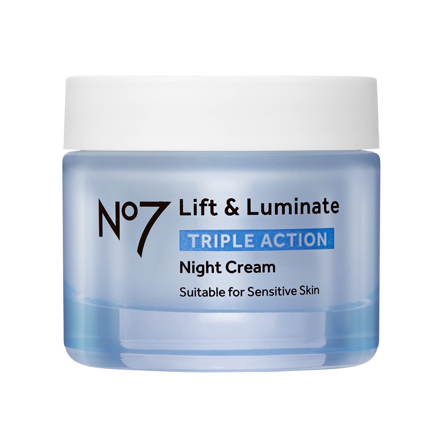 No7 Lift & Luminate Triple Action Night Cream - Anti Wrinkle, Collagen Peptide Brightening Cream - Skin Firming Hyaluronic Acid 
