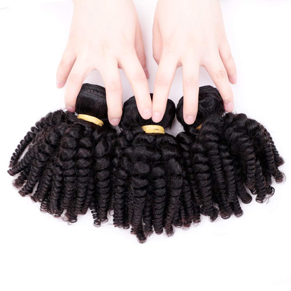 Violet Brazilian Human Hair Funmi Curly Hair 3 Bundles 12Inches Same Size Unprocessed Virgin Hair Afro Kinky Curly Fummi Bouncy