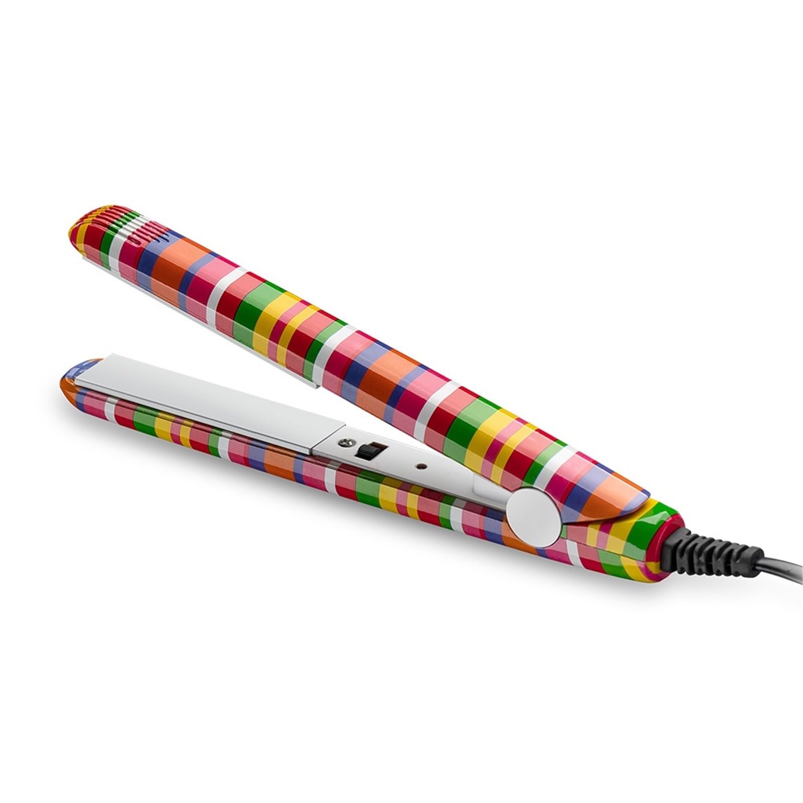 Mini Electronic Ceramic Fast Hair Straightener Portable Mini Hair Flat Iron Wet/Dryer Straightening Irons (Rainbow,EU)