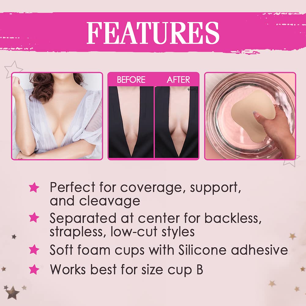 Hollywood Fashion Secrets Silicone Contour Cups, Size A, Versatile Push Up Support & Coverage