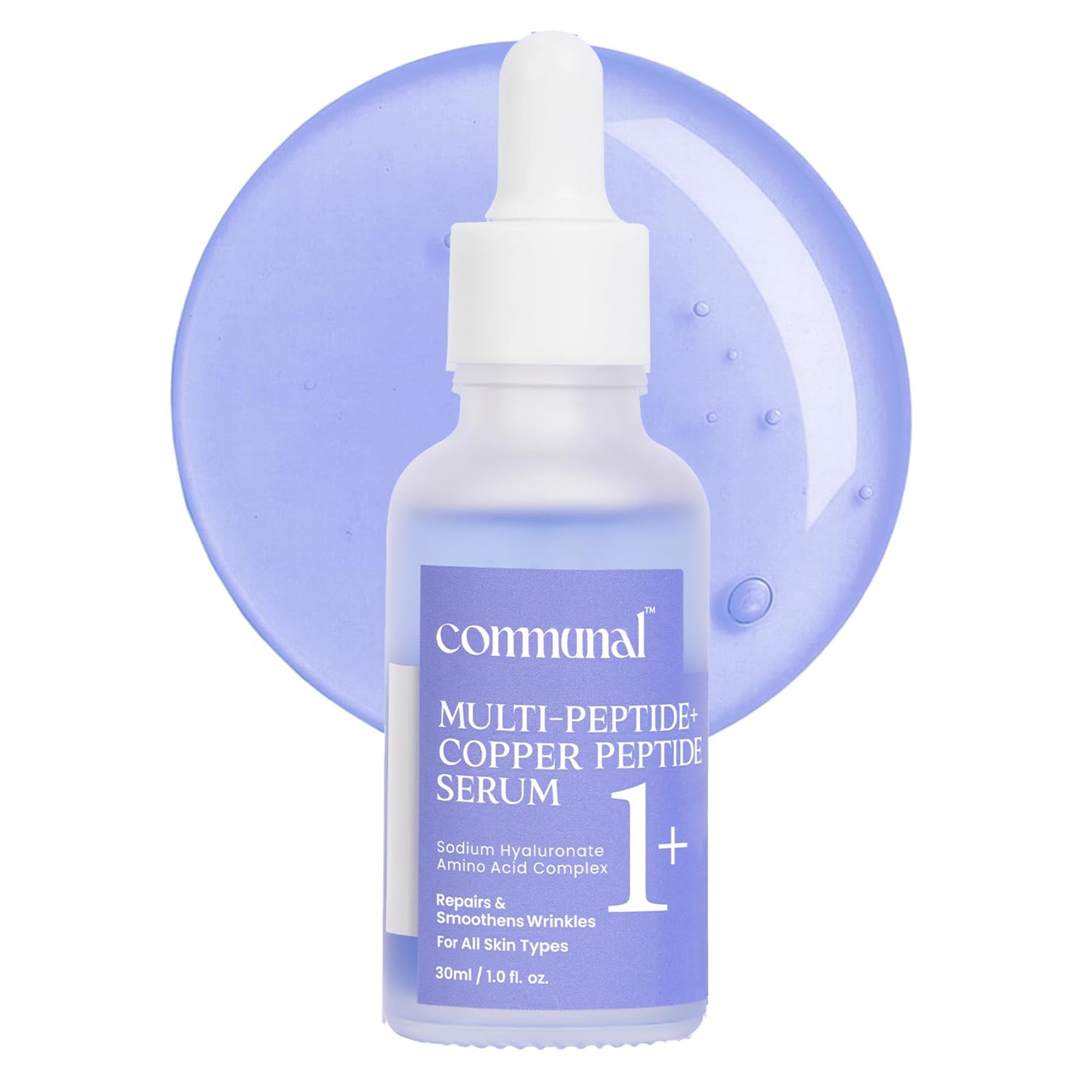 Communal MultiPeptide + Copper Peptide Face Serum 30Ml With Sodium Hyaluronate & Amino Acid Complex | Collagen Booster, Anti Wr