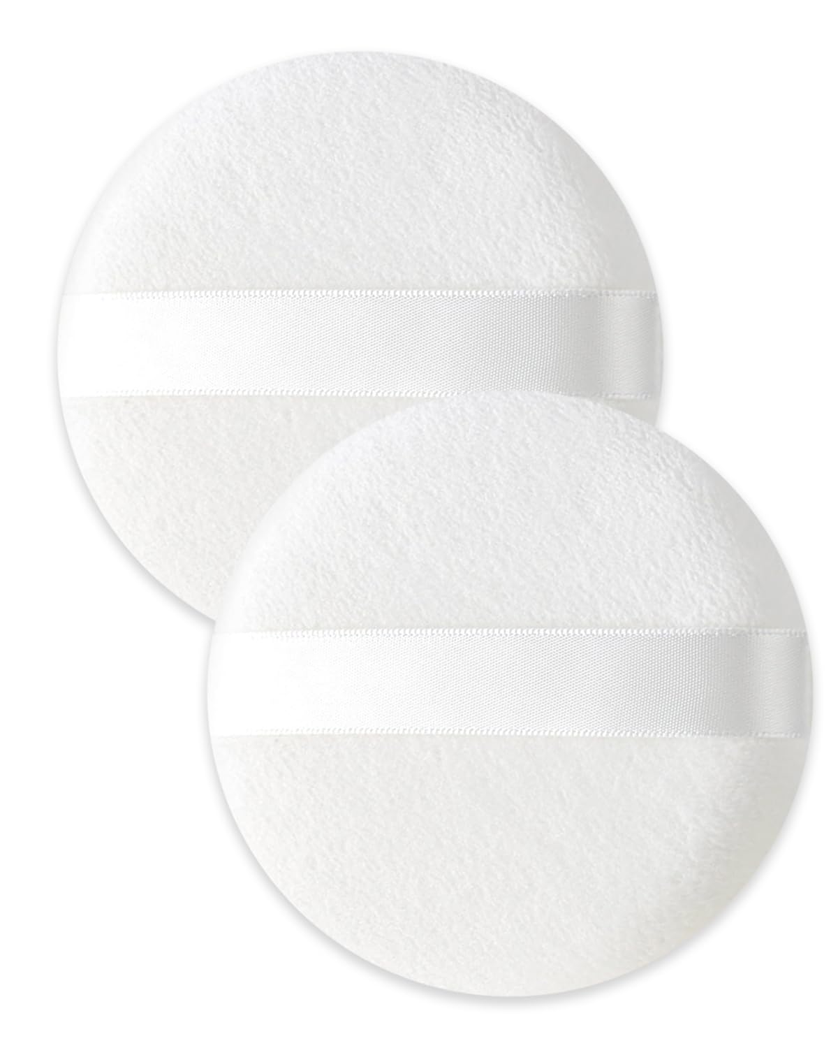 2 Pcs Large Powder Puff for Body Powder Face Loose Powder(White)