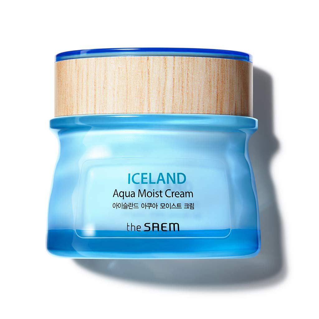 [The Saem] Iceland Aqua Moist Cream 60Ml - Moisture Coating Hydrating Facial Cream With Iceland Mineral Water For Dry Skin, Hypo