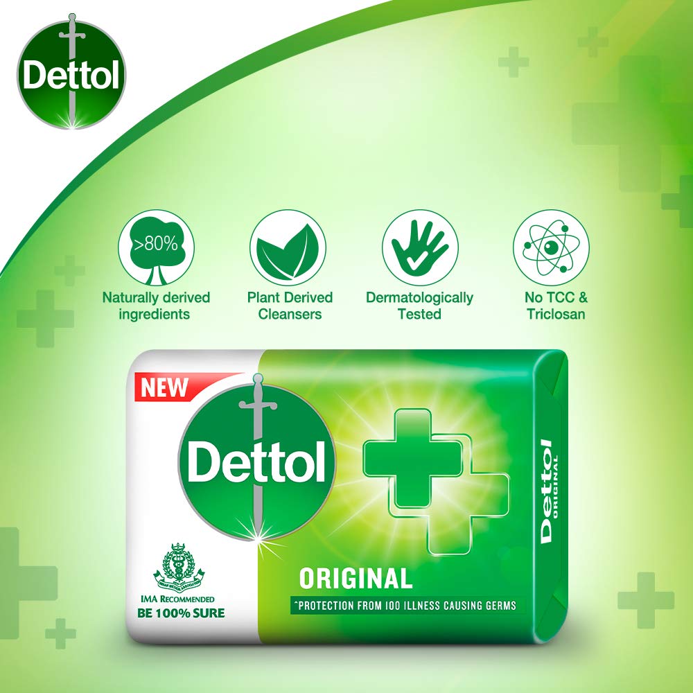 Dettol Bathing Soap Original, 125gm, Pack of 4