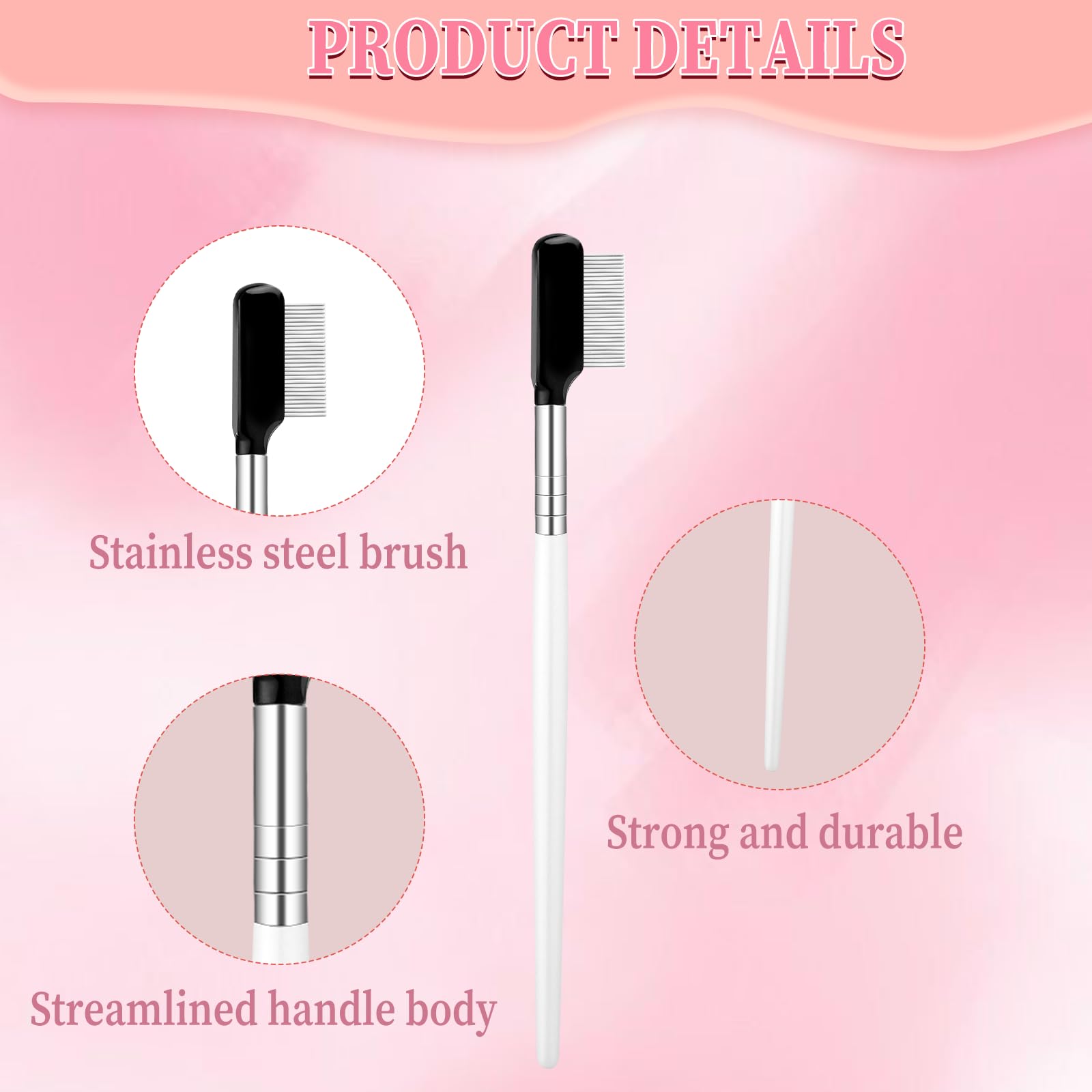 Zeyiyer Eyelash Separator Tool, Eyelash Comb, Professional Eyelash Seperator, Eye Lash Grooming Comb, Metal Eyelash Comb For Eye
