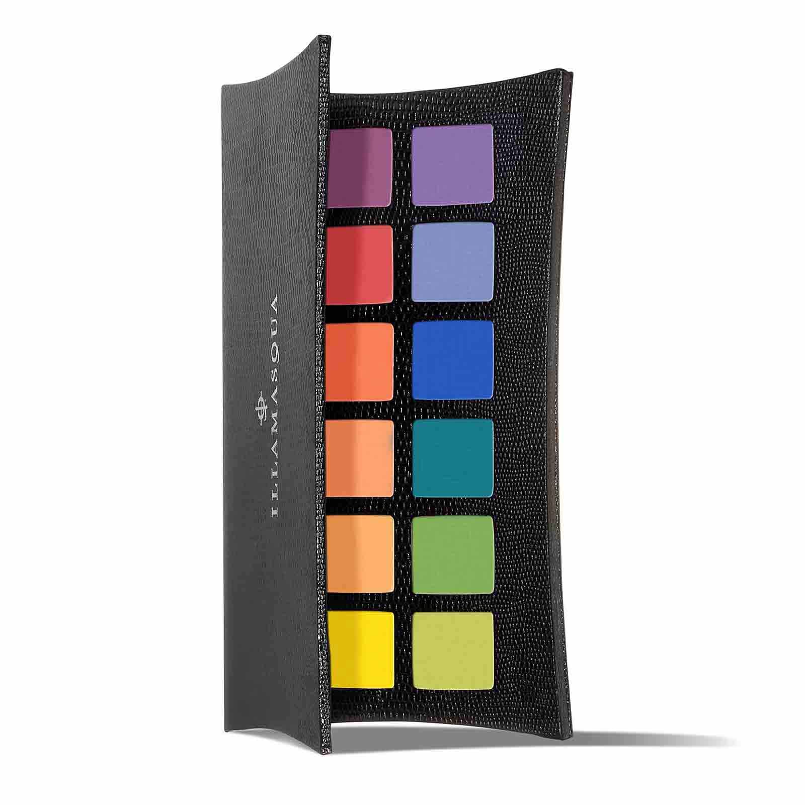 Illamasqua Artistry Eyeshadow Palette Experimental - Highly Pigmented Satin Matte and Metallic Shimmer - 12 Versatile Shades - V
