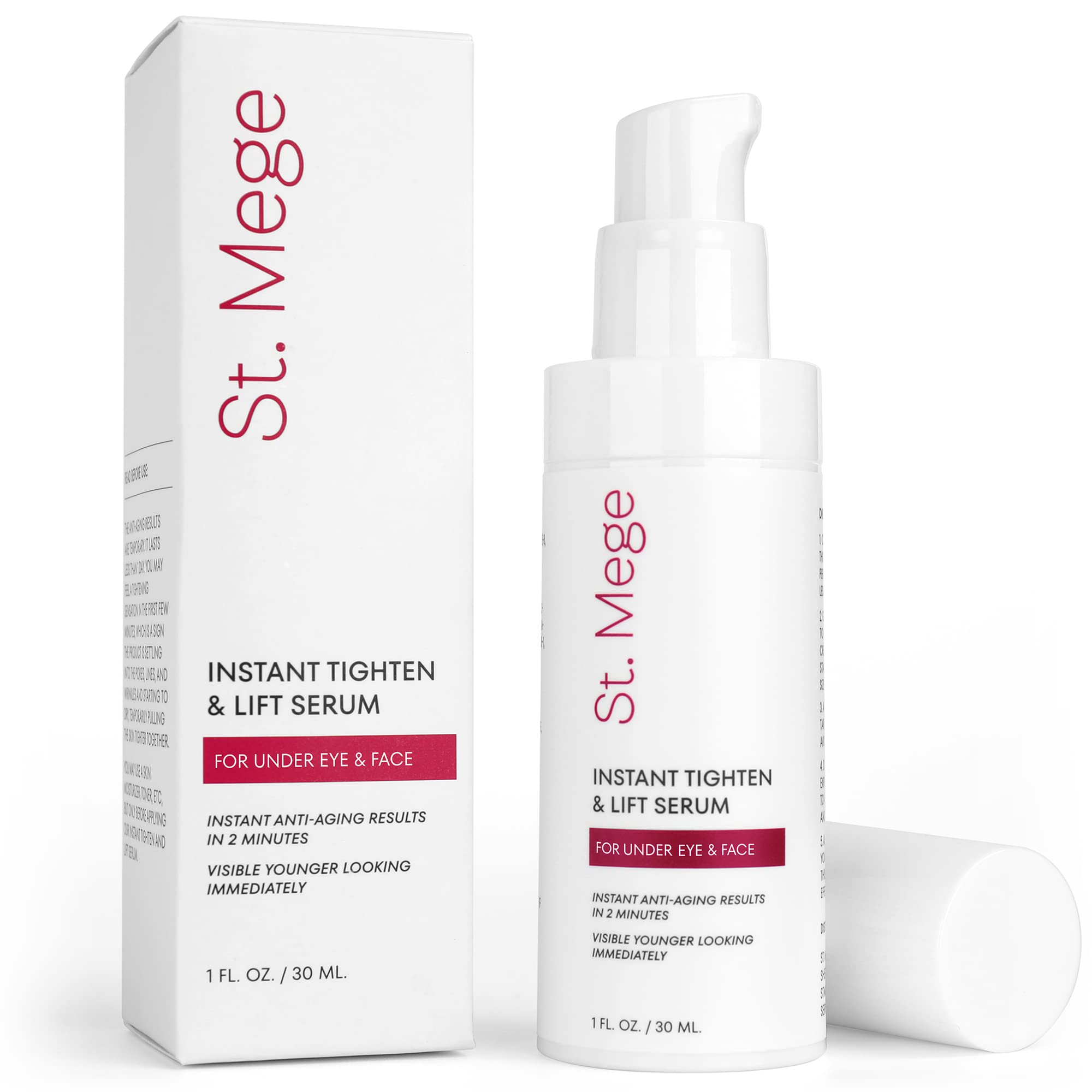 St. Mege Face Lift Cream - Instant Skin Tightening & Eye Lift, 1 oz, Smooths Loose Skin in 2 Minutes, Anti-Aging Treatment