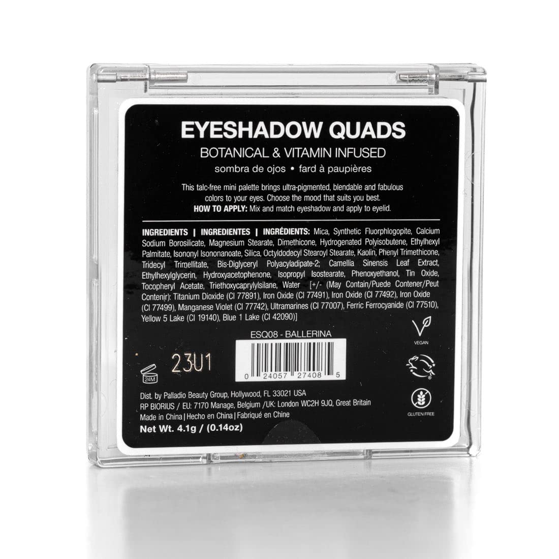 Palladio Eyeshadow Quads, Velvety Pigmented Blendable Matte, Metallic And Shimmer Finishes, Creamy Formula, Four Way Quad Eye Sh