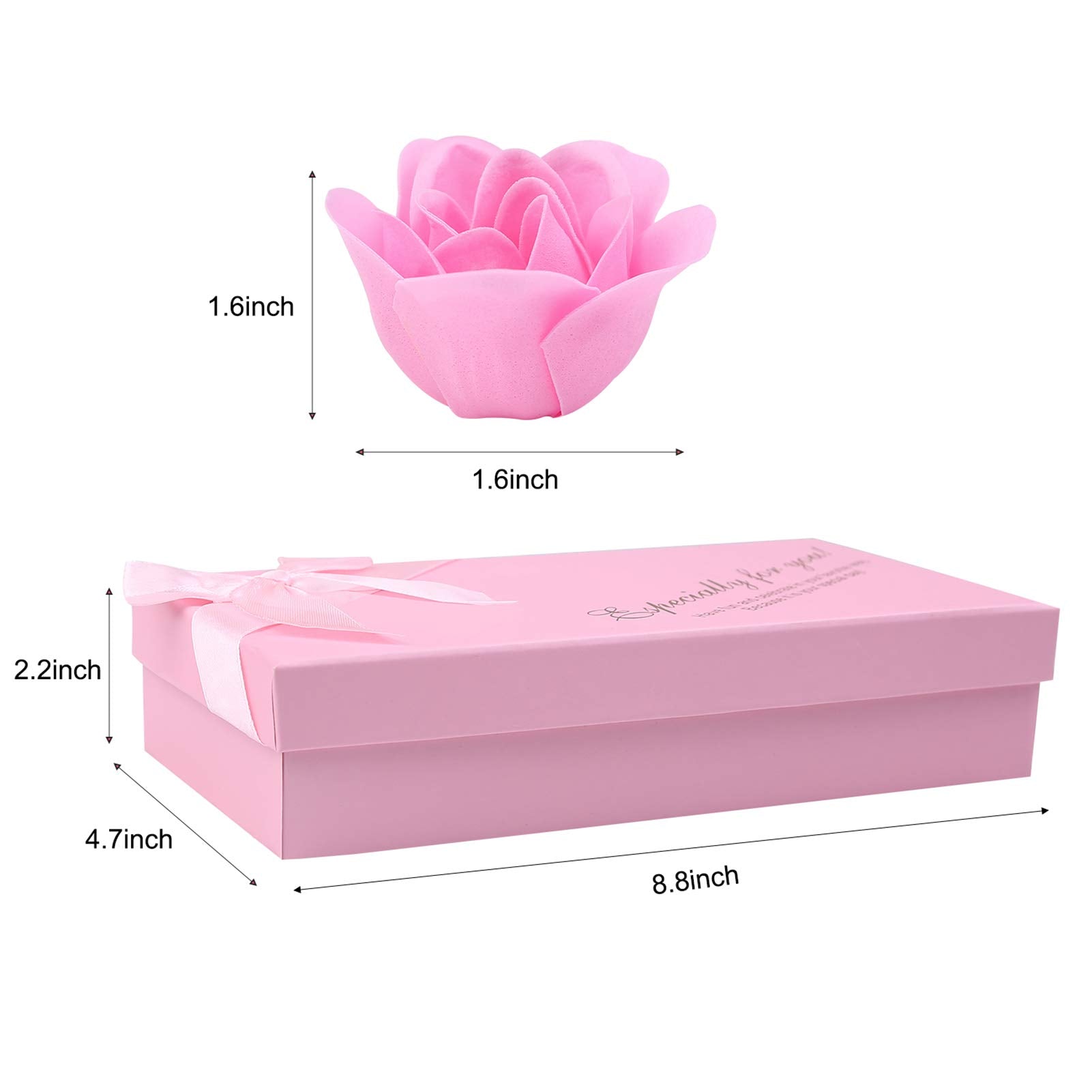 Rotumaty 18 Pcs Floral Scented Bath Soap Rose Flower Petals, Plant Essential Oil Rose Soap Set, Best Gifts For Her Women Girls M
