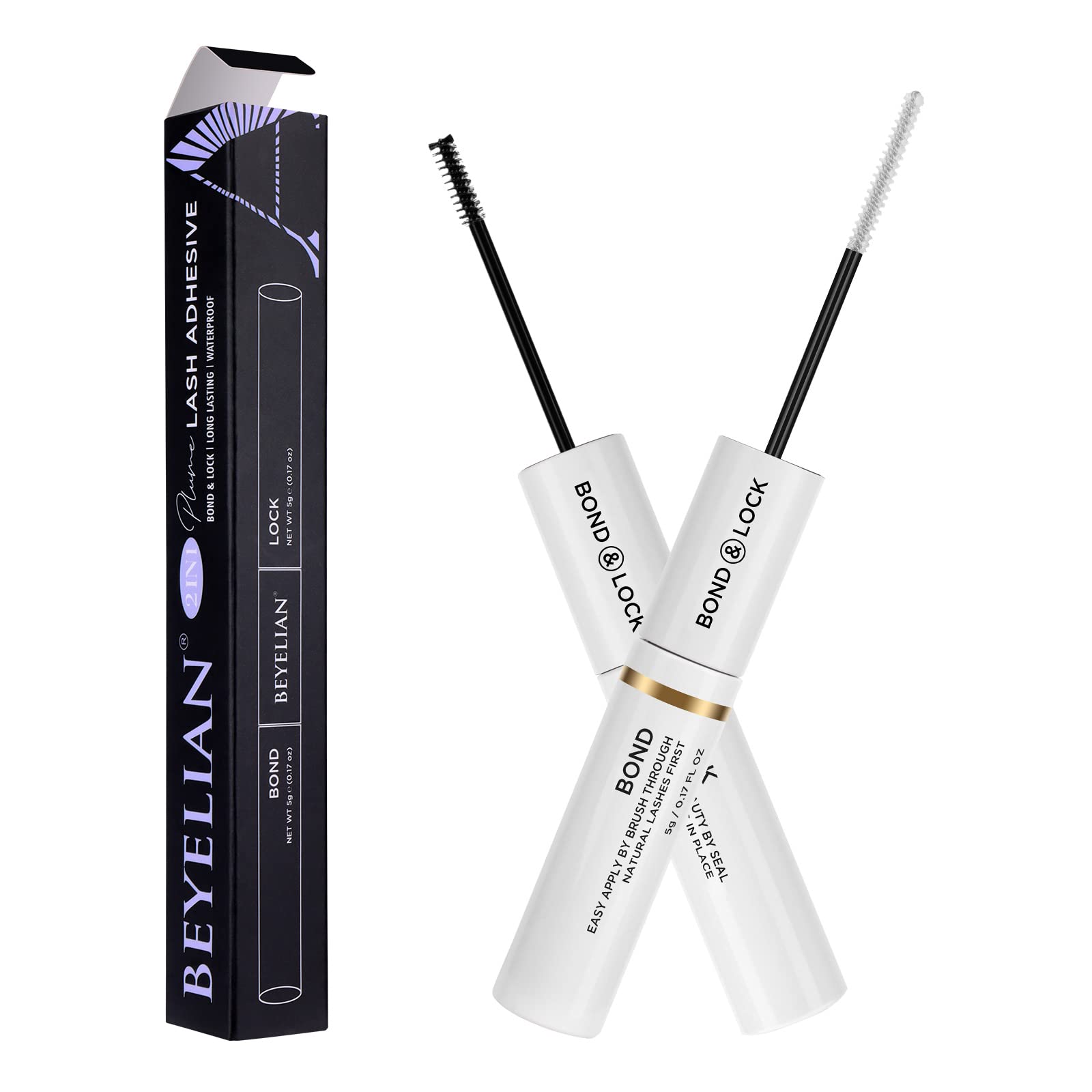 BEYELIAN Lash Bond and Seal, Cluster Lash Glue for Individual Cluster Lashes DIY Eyelash Extensions Latex Free Aftercare Sealant