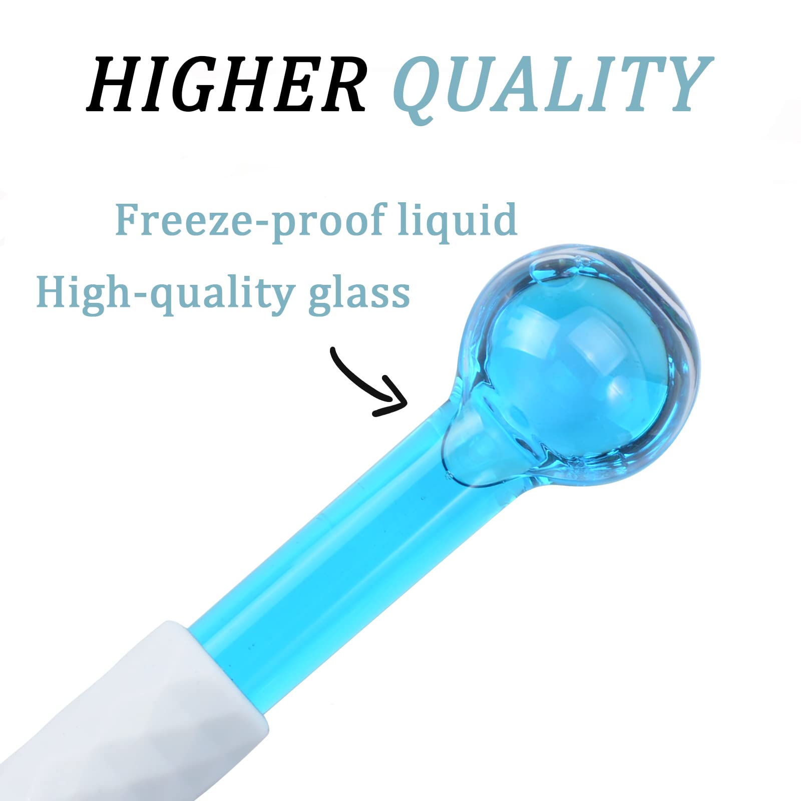 Cibluty Ice Globes Small Balls For Eyes, 2 Pcs Blue Facial Globes For Massage Tool, Facial Roller Cold Skin Massagers, Tighten S